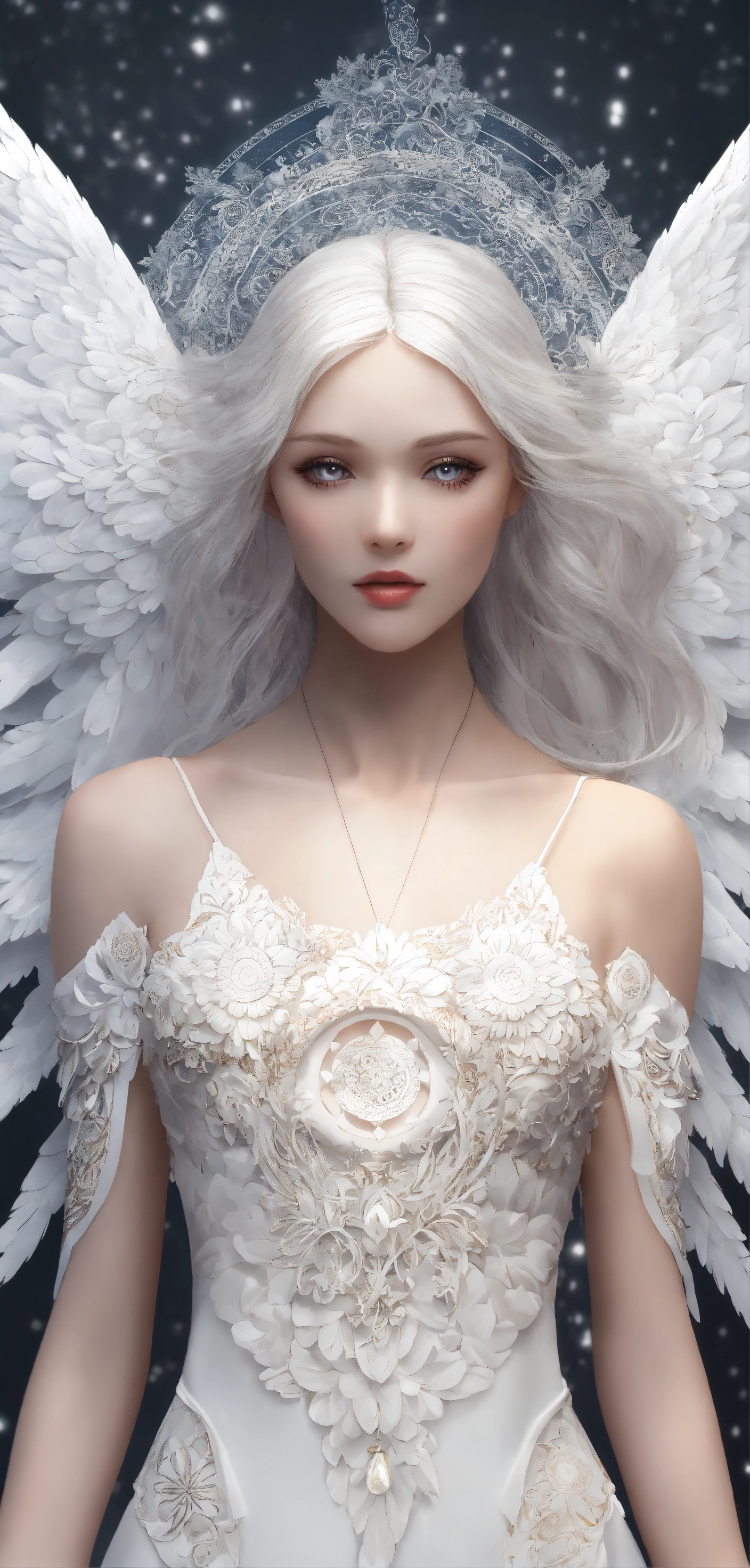 Lexica - Angel woman with white angel wings, large and detailed 4D ...