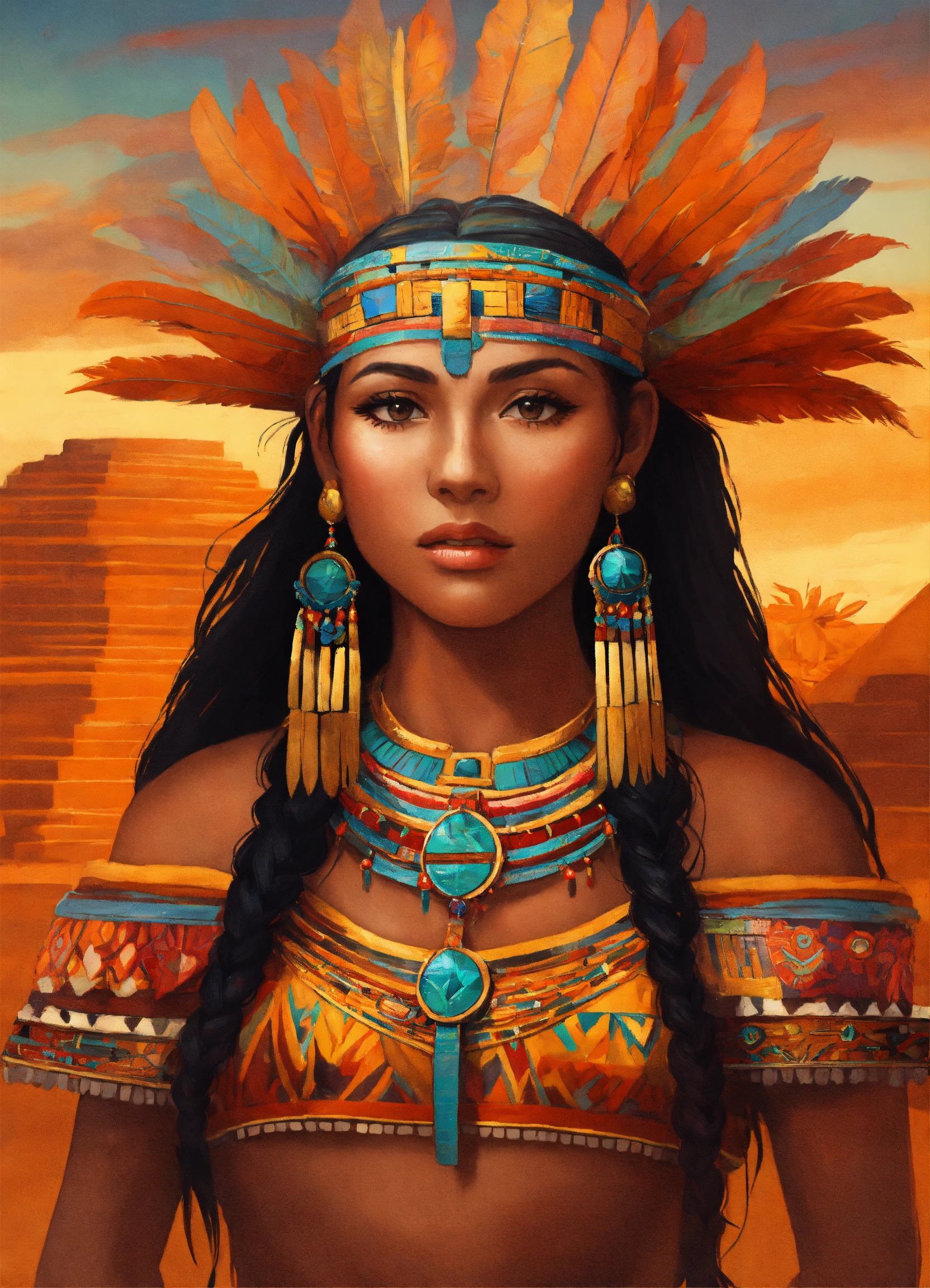 Lexica - Portrait of Aztec princess