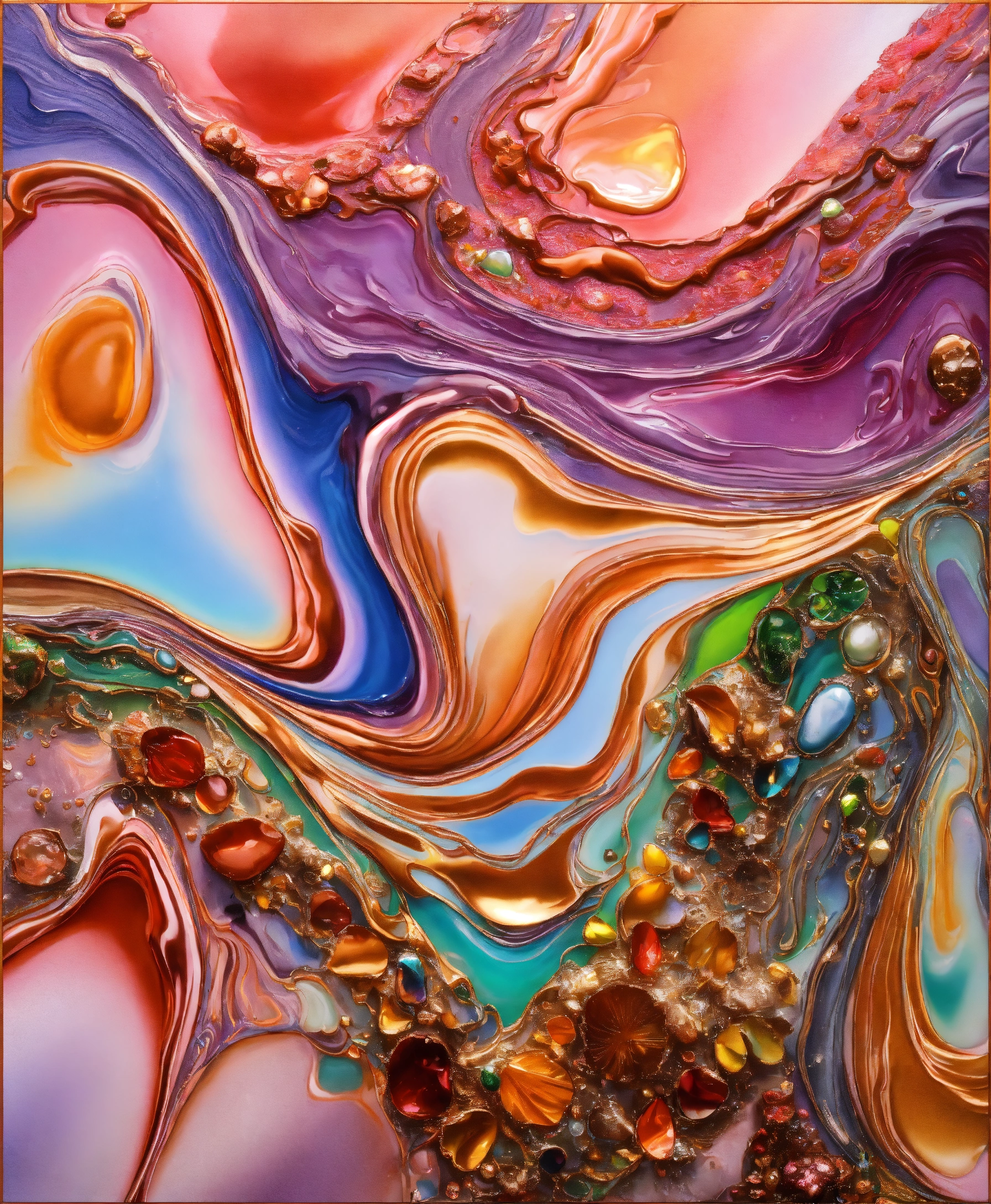 Lexica - Colorful abstract painting oil and water complex complicated ...
