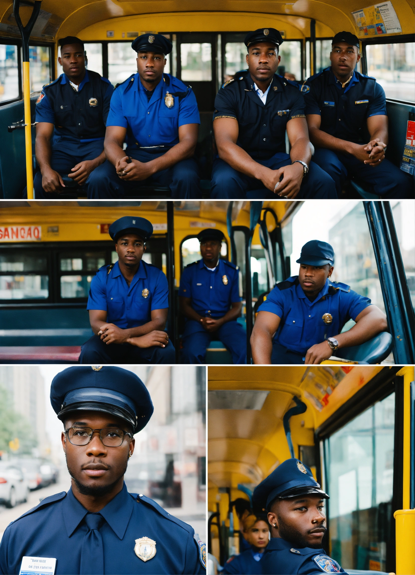Lexica - A series of photos of black black men in bus driver uniform
