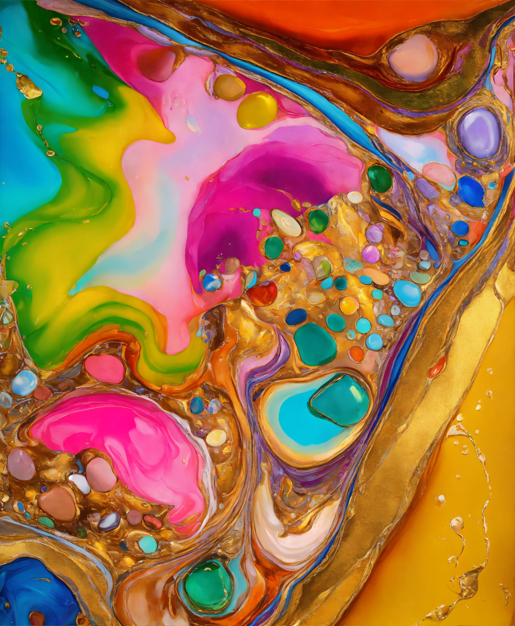 Lexica - Colorful abstract painting oil and water complex complicated ...