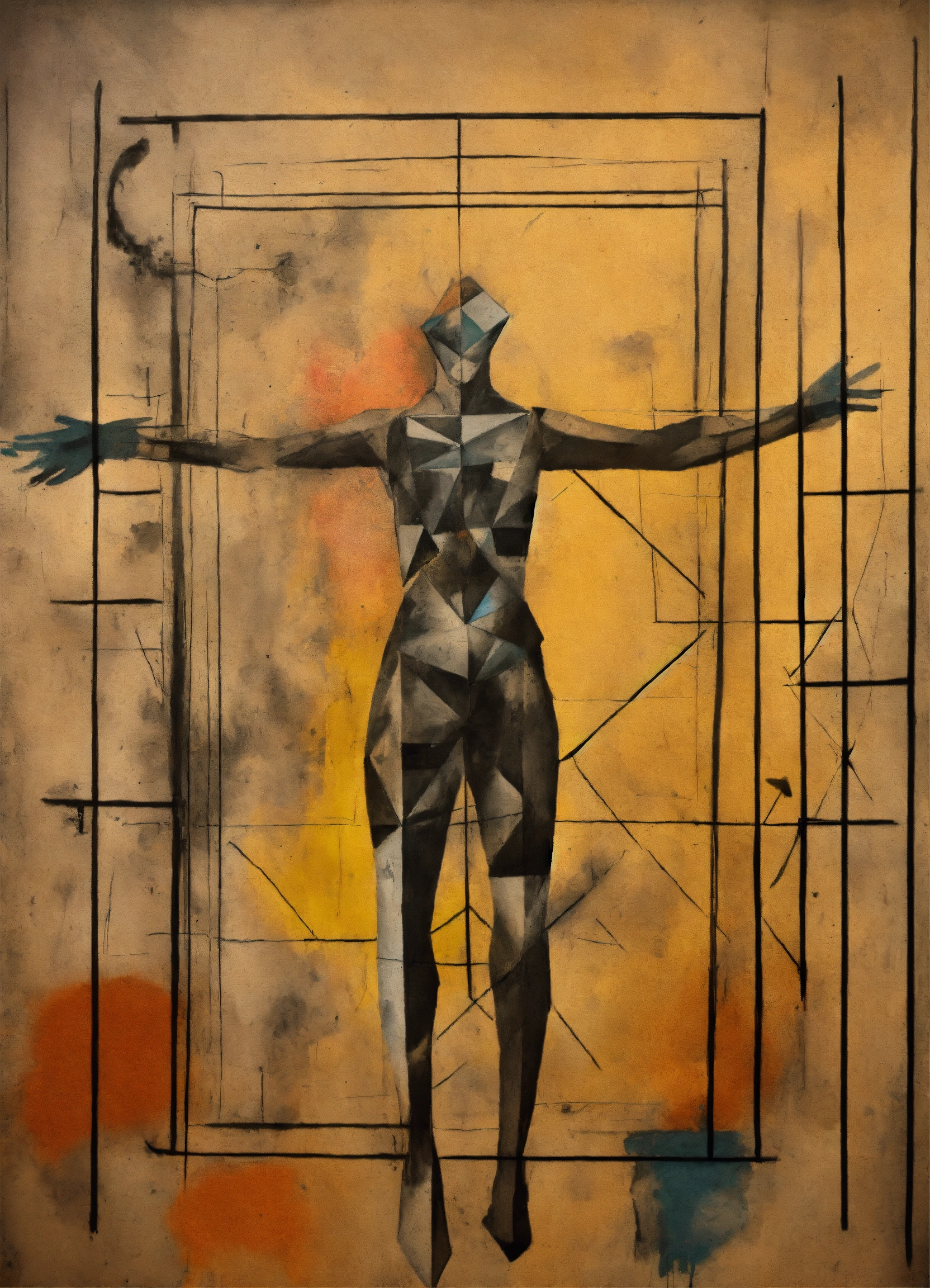 Lexica - Create the outline of personification of insanity, painted ...