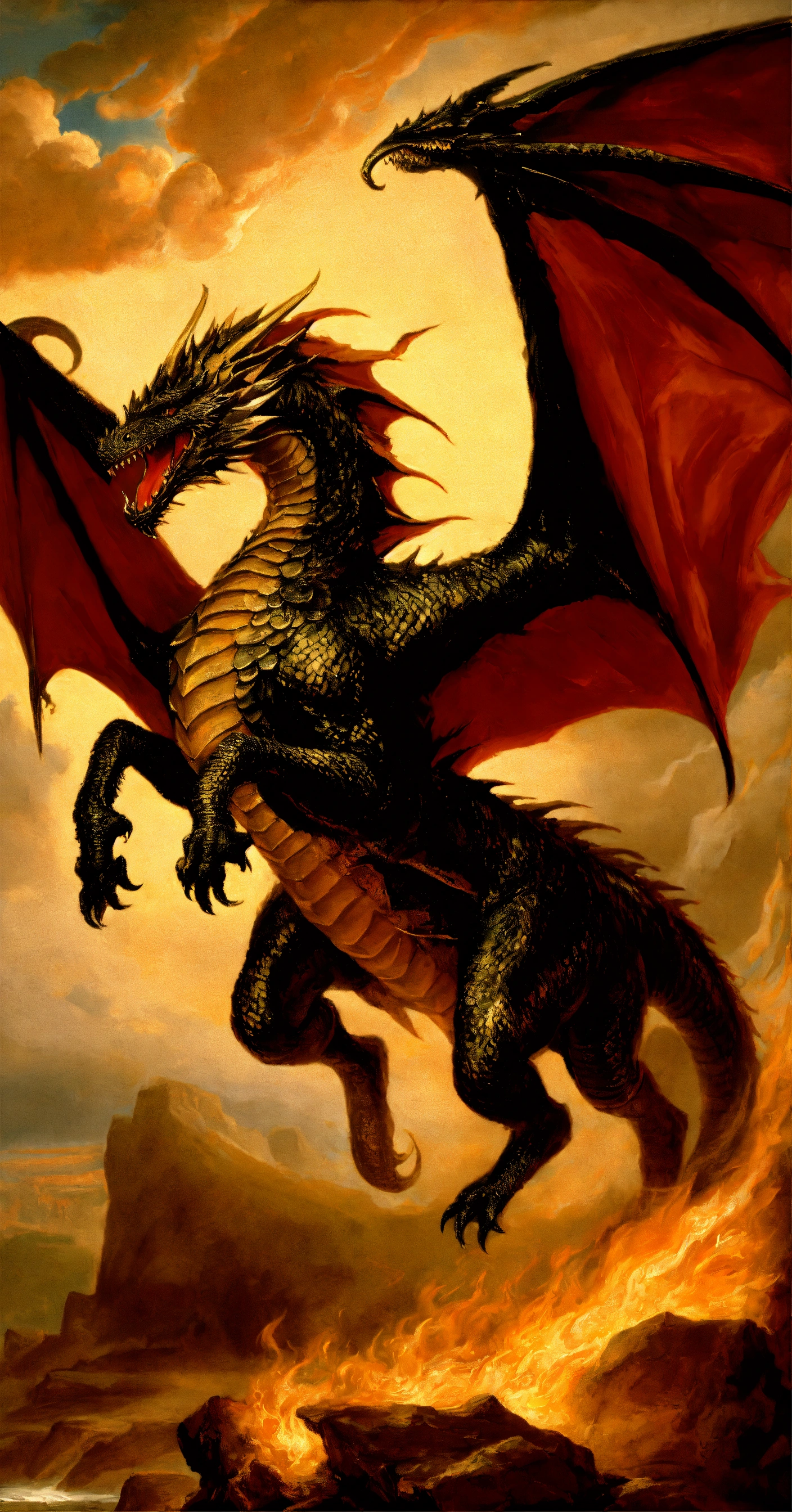 Lexica - Aegon the conqueror riding his dragon Balerion by Peter Paul ...