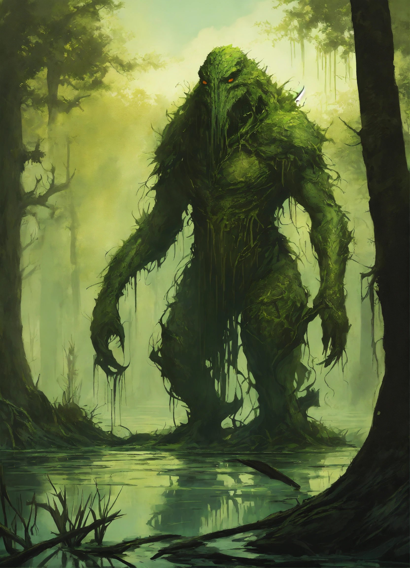 Lexica - A faceless fantasy monster that is a guardian of the swamp ...