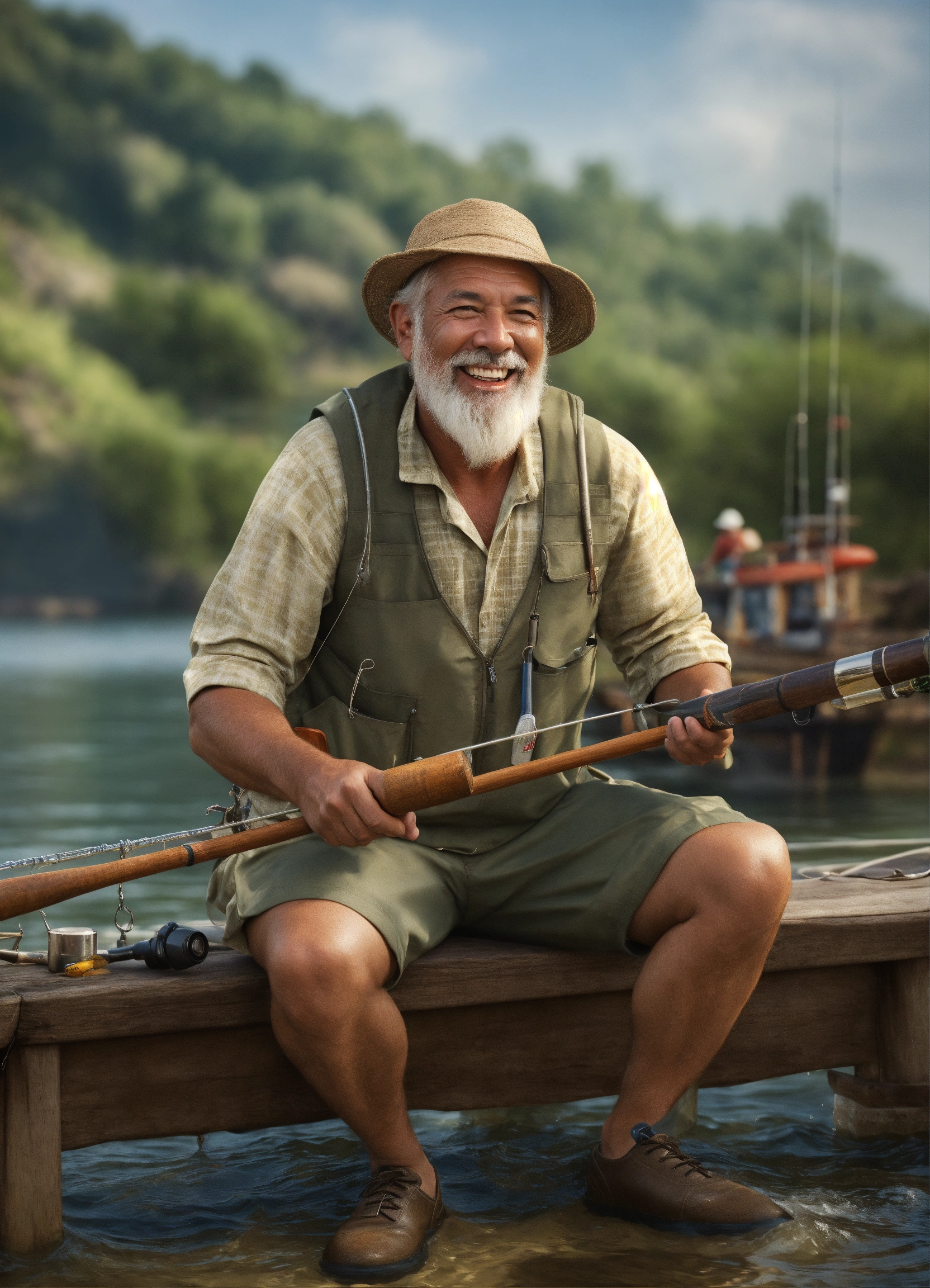 Lexica - Happy fisherman, photorealistic 4K