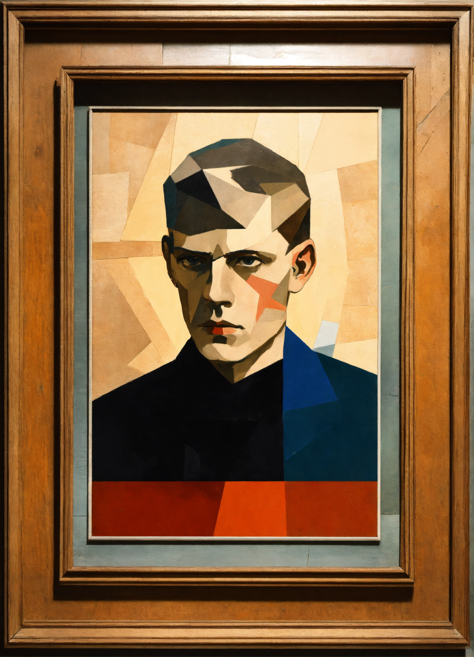 Lexica - A portrait of Sergei Yesenin in a wooden frame on an old table ...