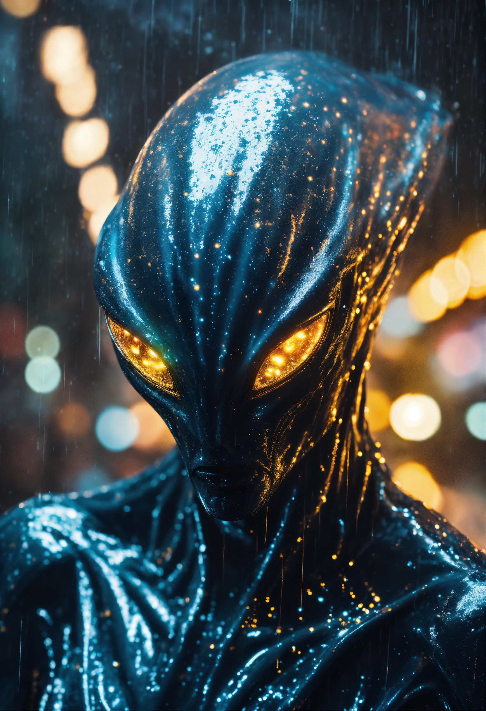 Lexica - An menacing alien with glowing eyes filled with swirling ...