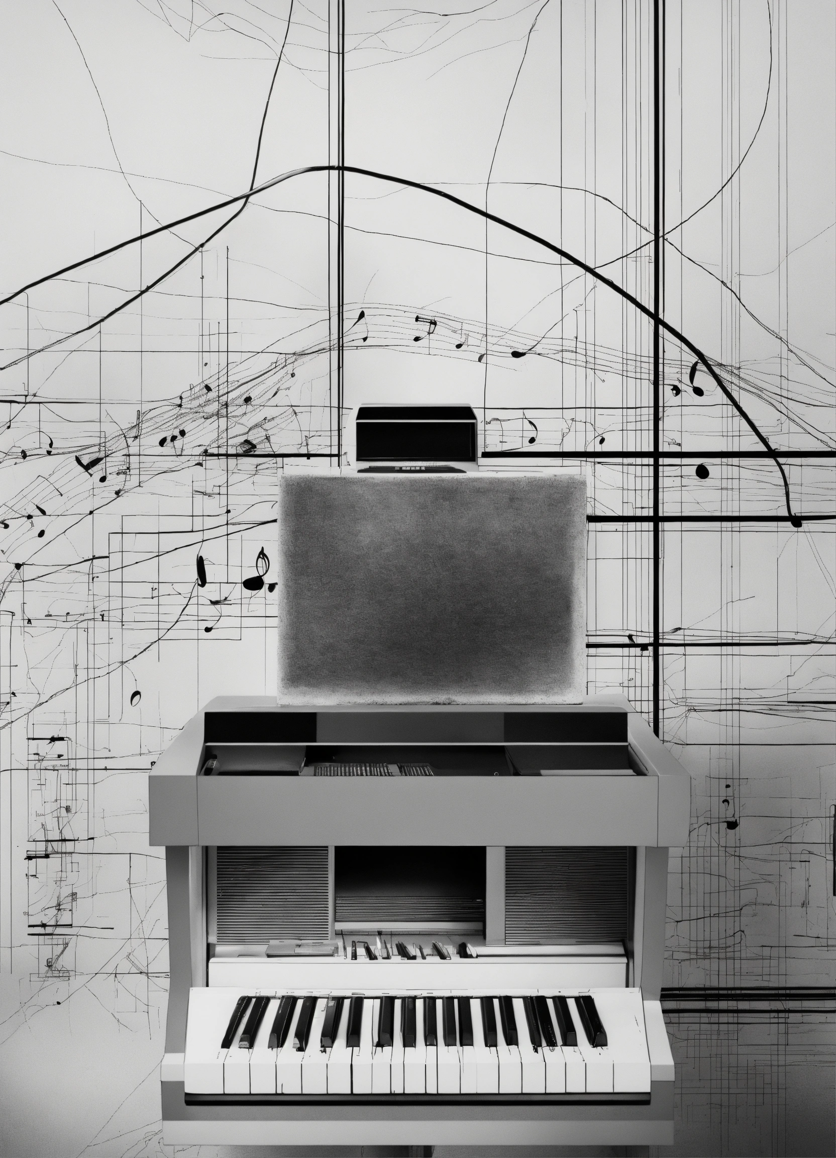 Lexica - Create a minimalistic background for a music picture elemts in ...