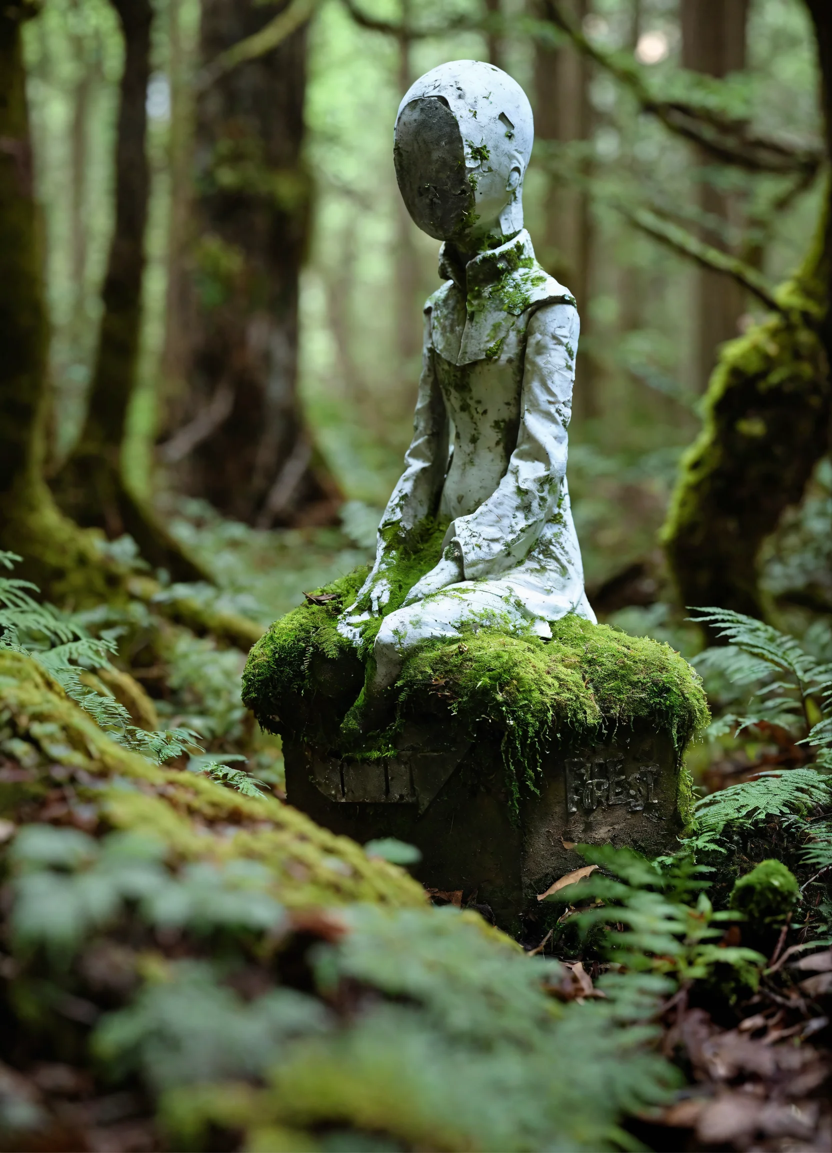 Lexica - Far in the forest there is an abandoned statue of White Cipher ...