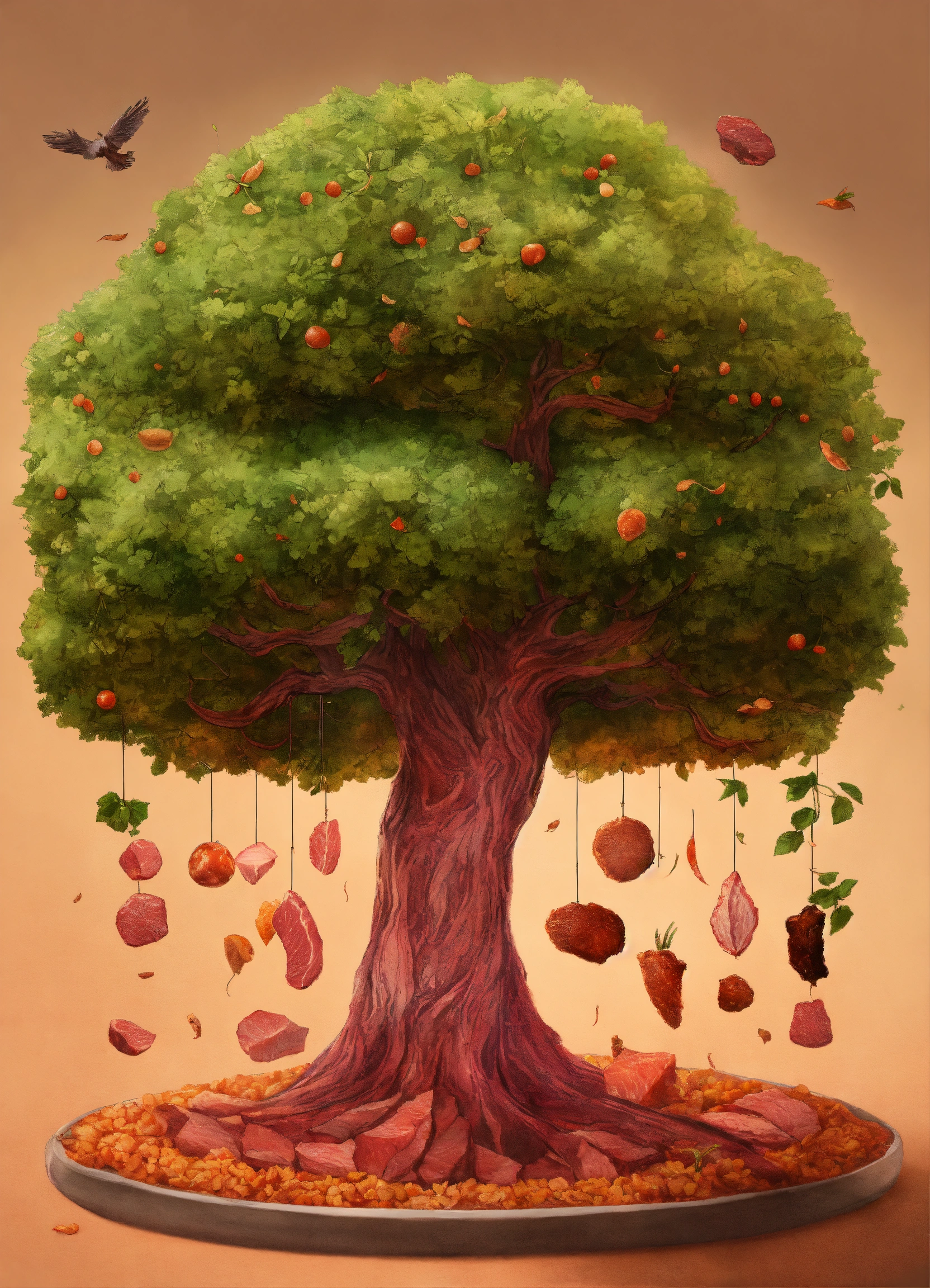 Lexica - Draw a tree from which meat grows instead of leaves