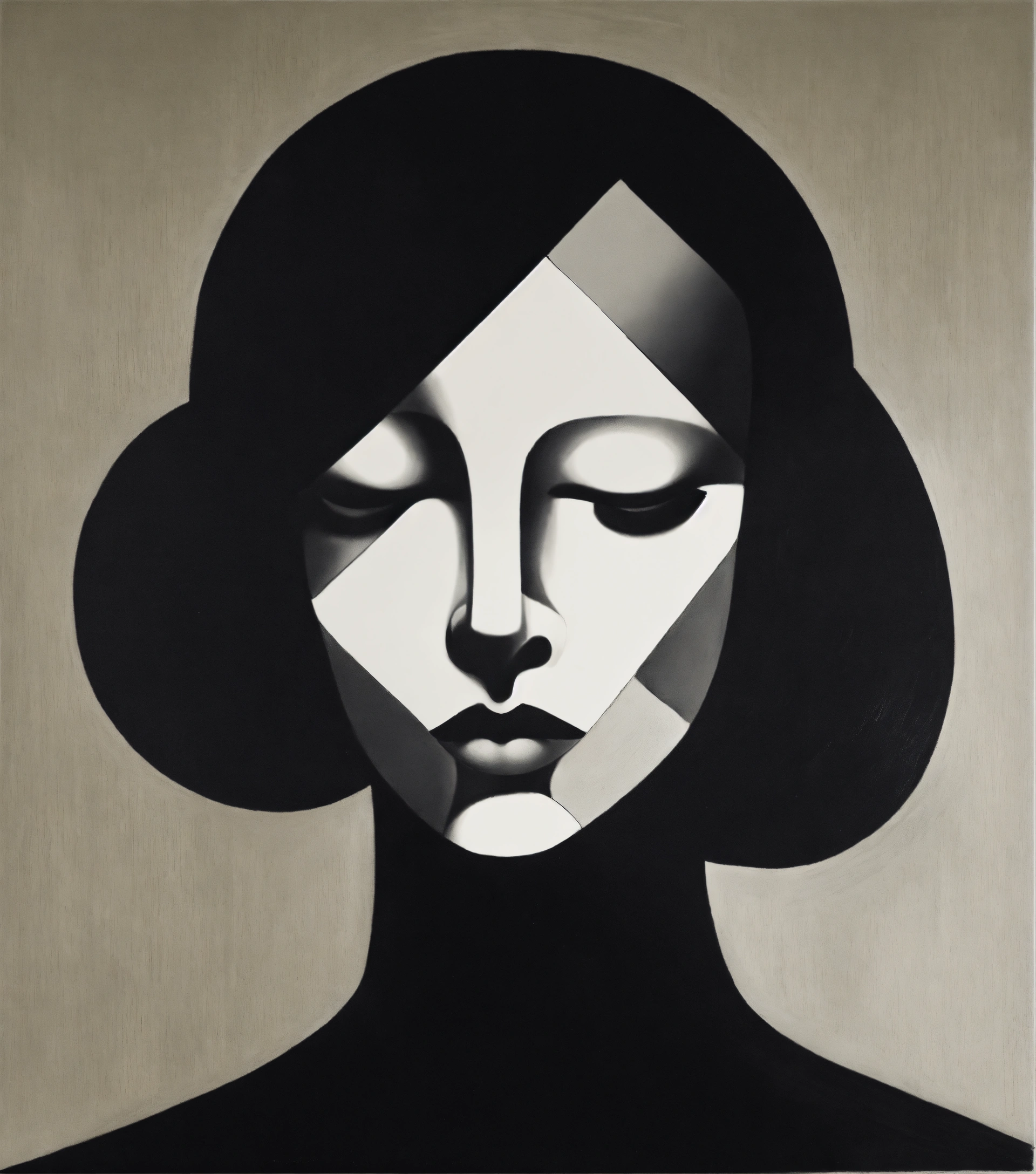Lexica - A black and white drawing of a woman's face, a minimalist ...
