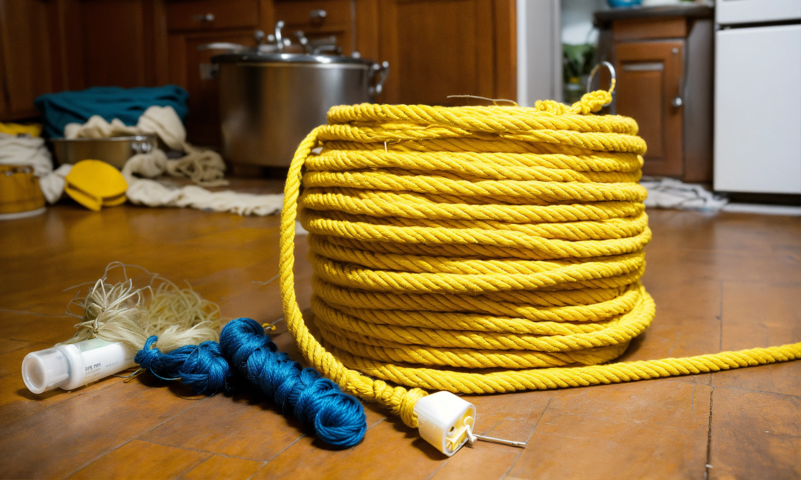 Lexica - Parts of a yellow drum kit lying on the floor. Loose ...