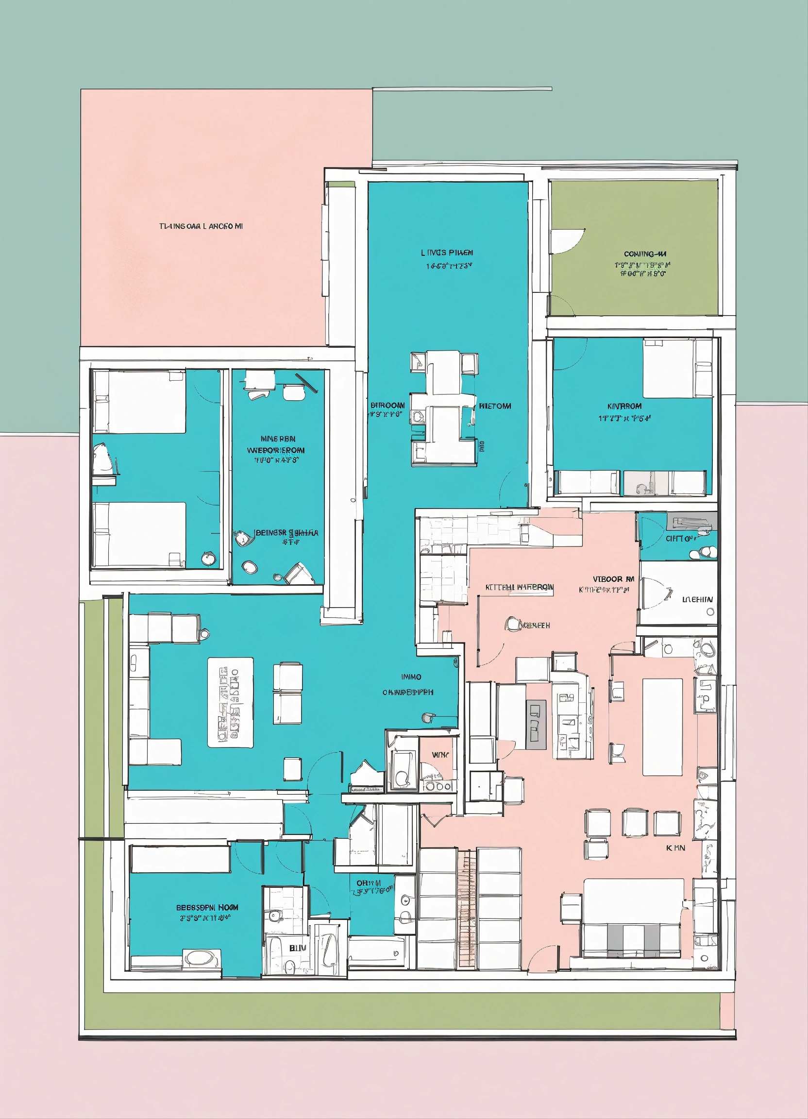 Lexica Floor Plan For A Hotel Modern With Pastel Colors