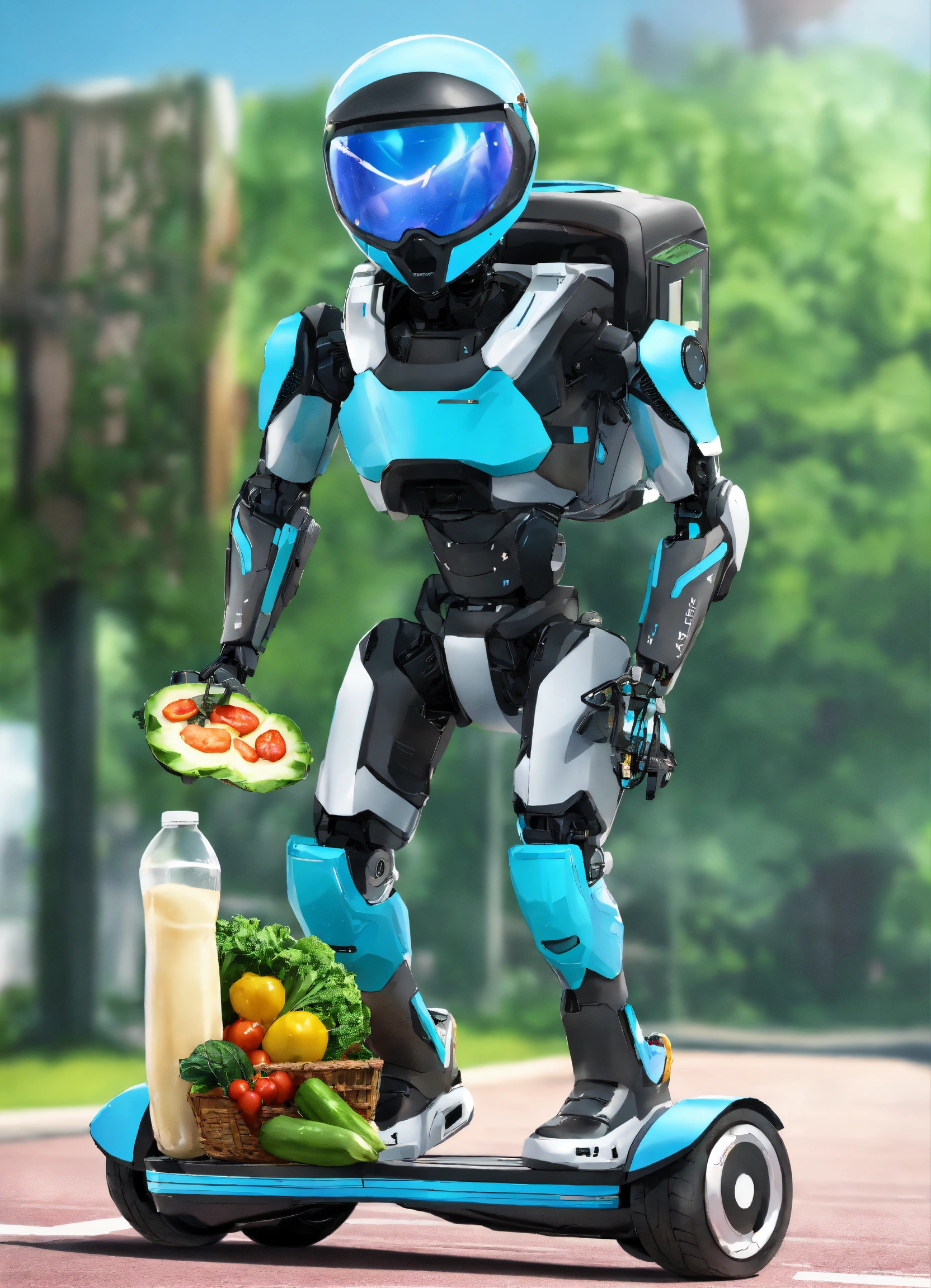 Lexica - A passionate male robot riding on hoverboard, realistic man ...