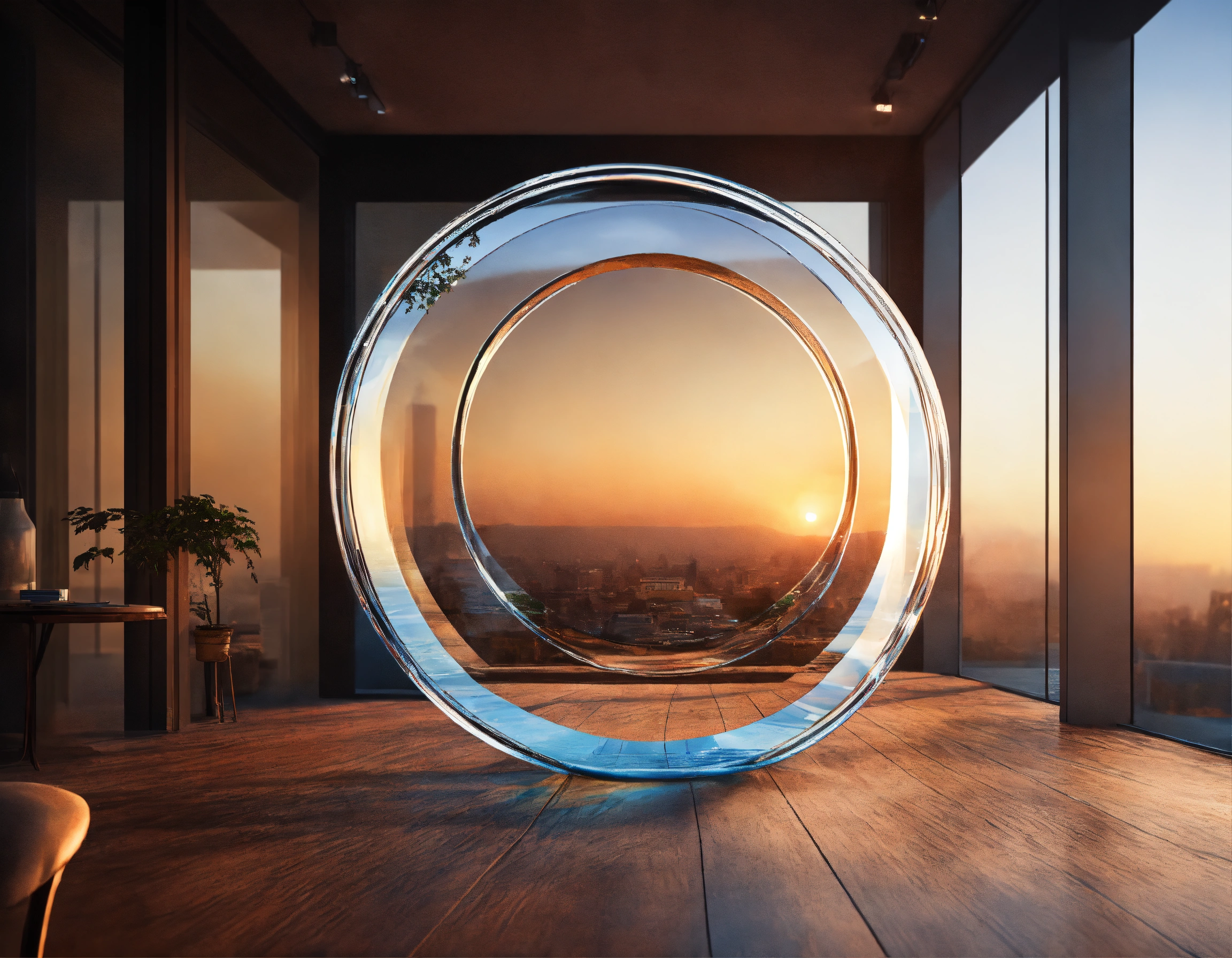 Lexica - Super slim transparent glass full circle, 8K resolution
