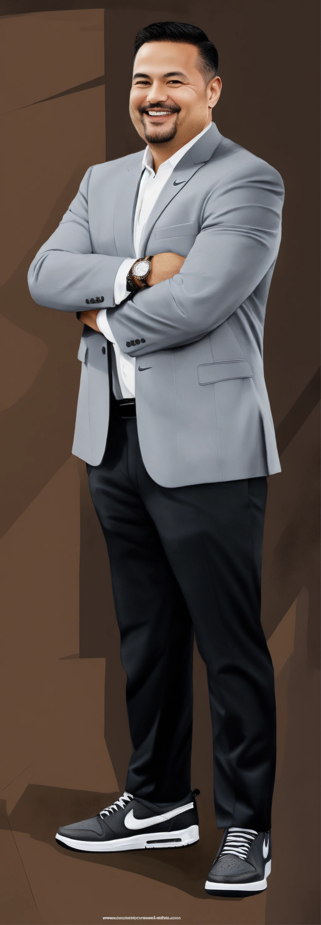 Lexica - A rounded face white skin, executive businessman CEO smiling ...