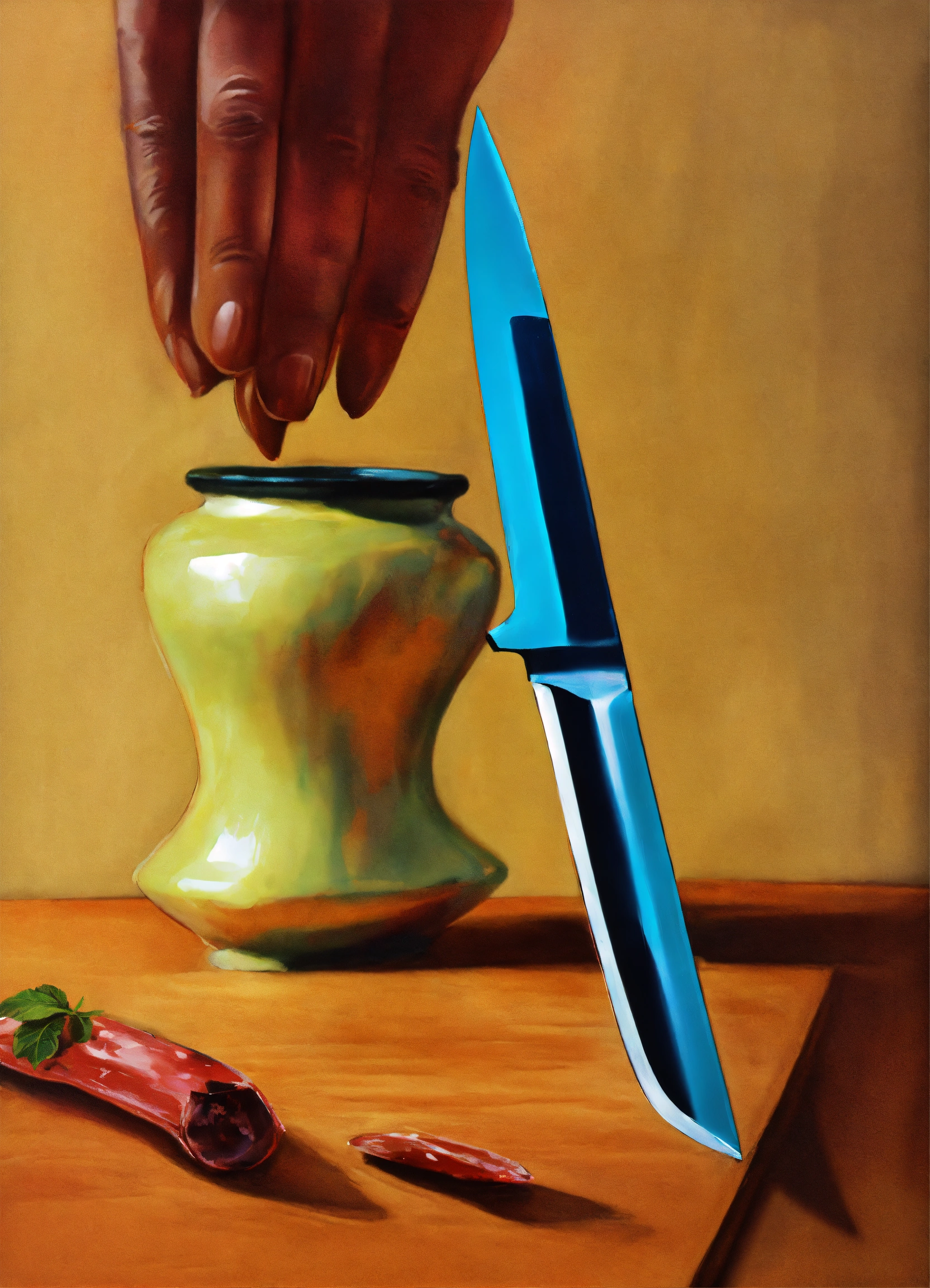 Lexica - Draw an illusion of a knife cut in canvas