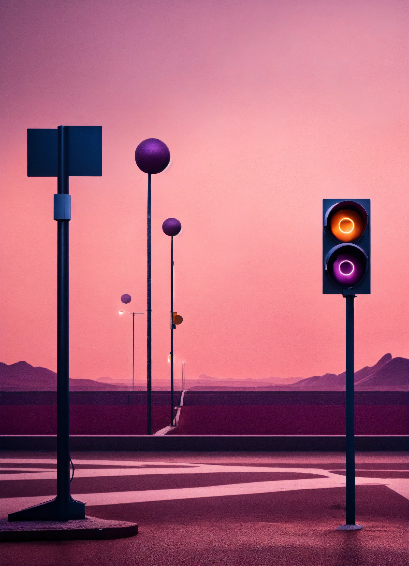 Lexica - Muted tones of dusty pink and dark purple surreal combination ...