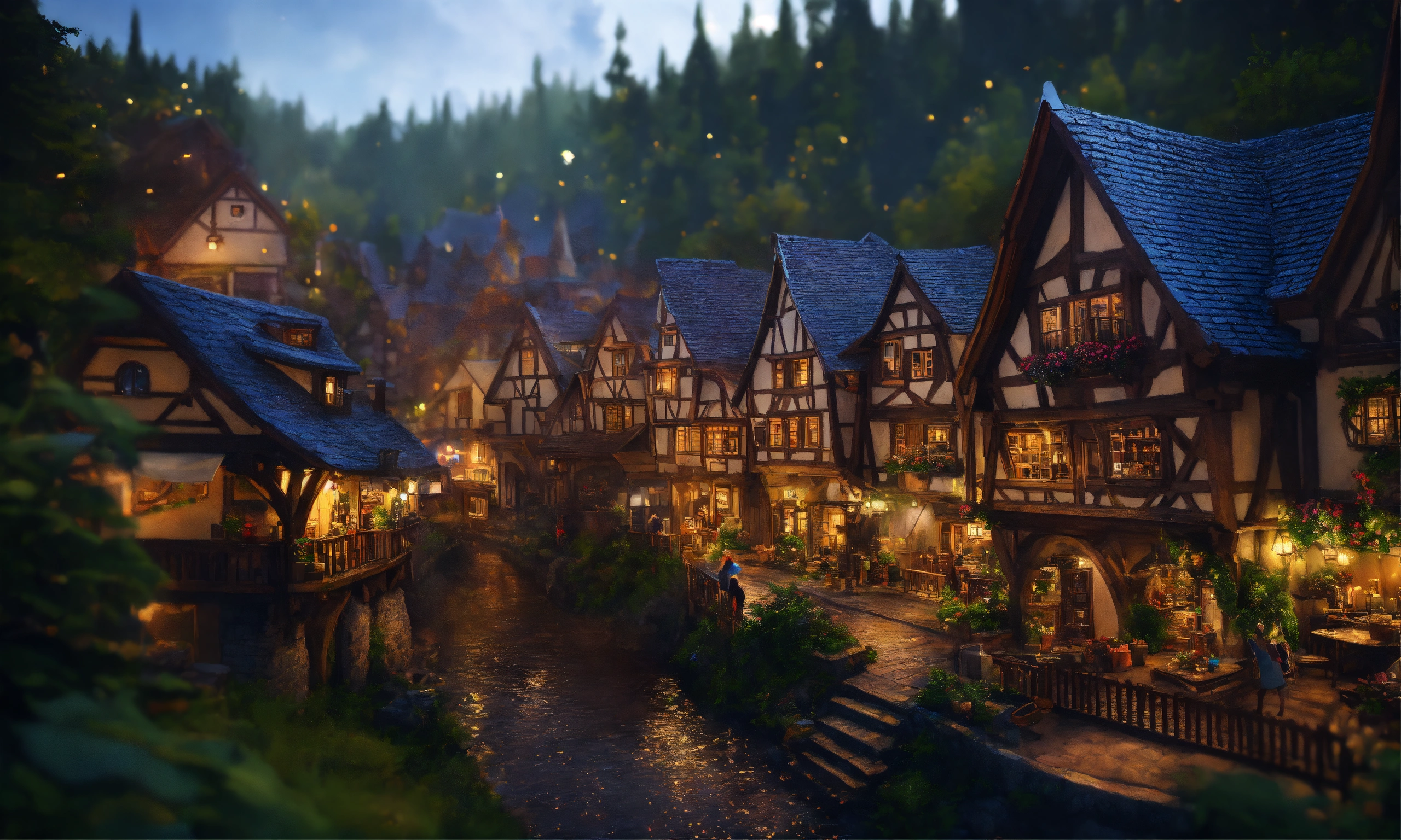 Lexica - Epic shot of ultra detailed and cozy elves city with half ...