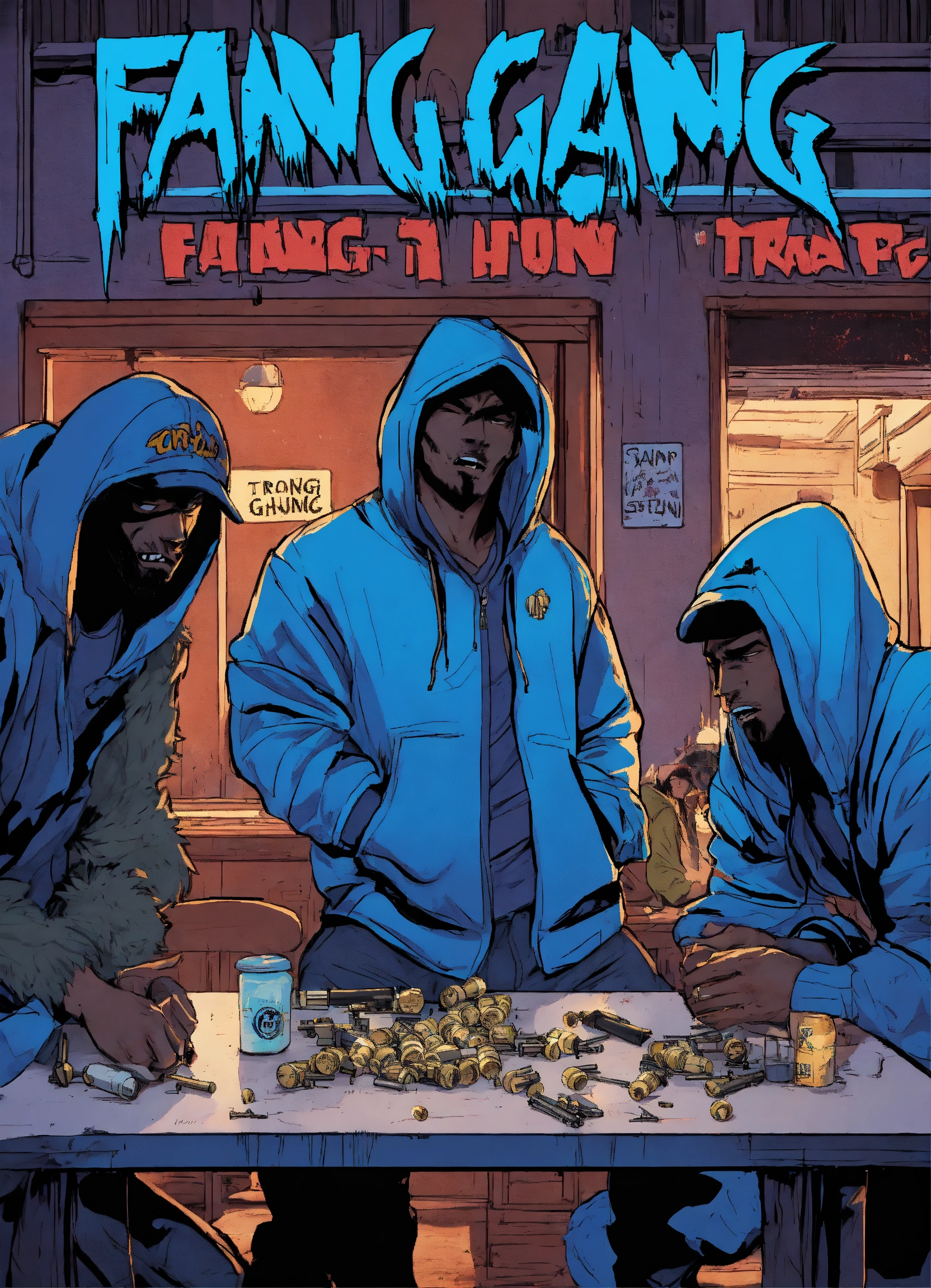 Lexica - Werewolves in hoodies and baseball caps with the words FANG ...