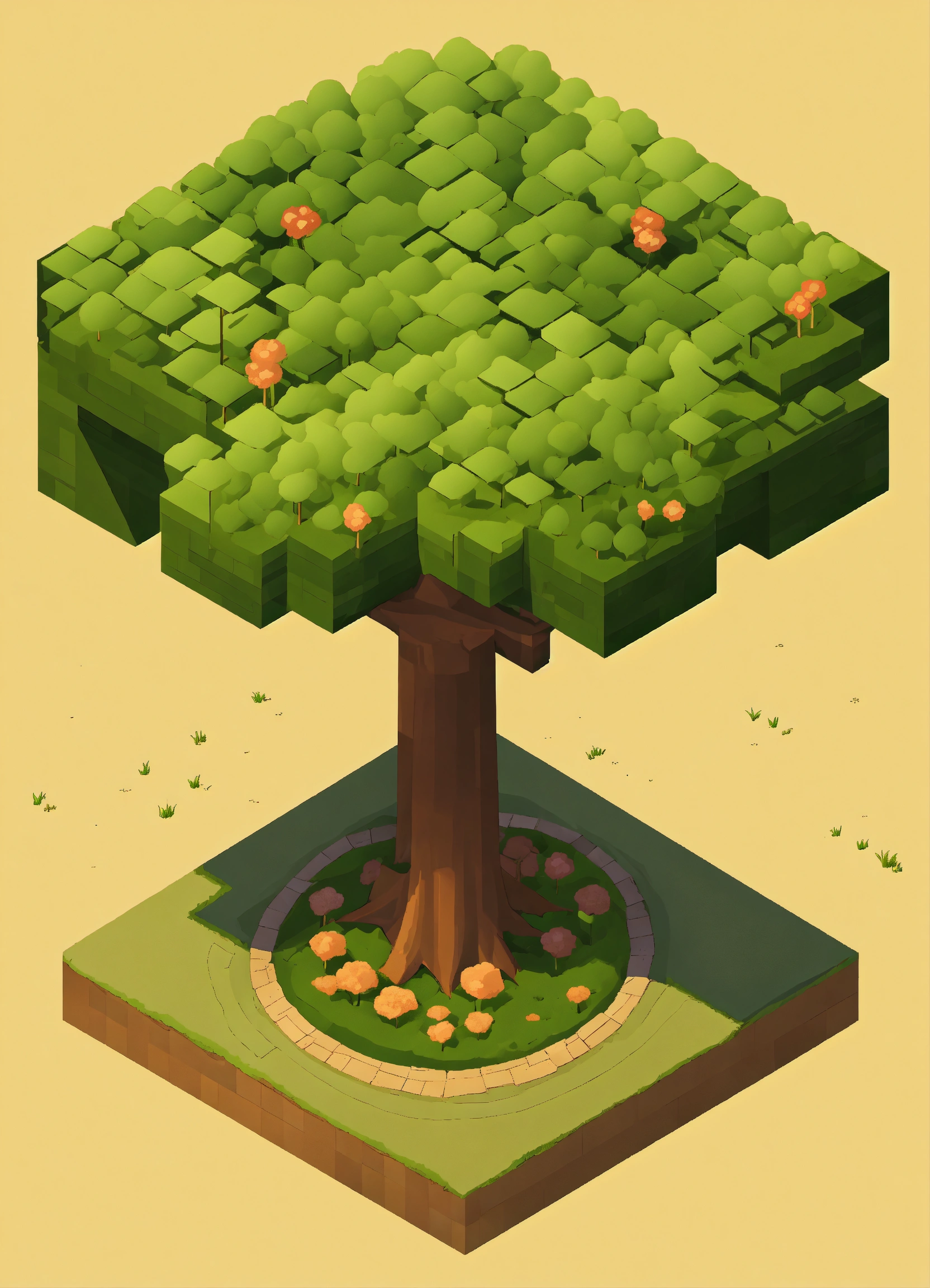 Lexica - Simple isometric tree from above