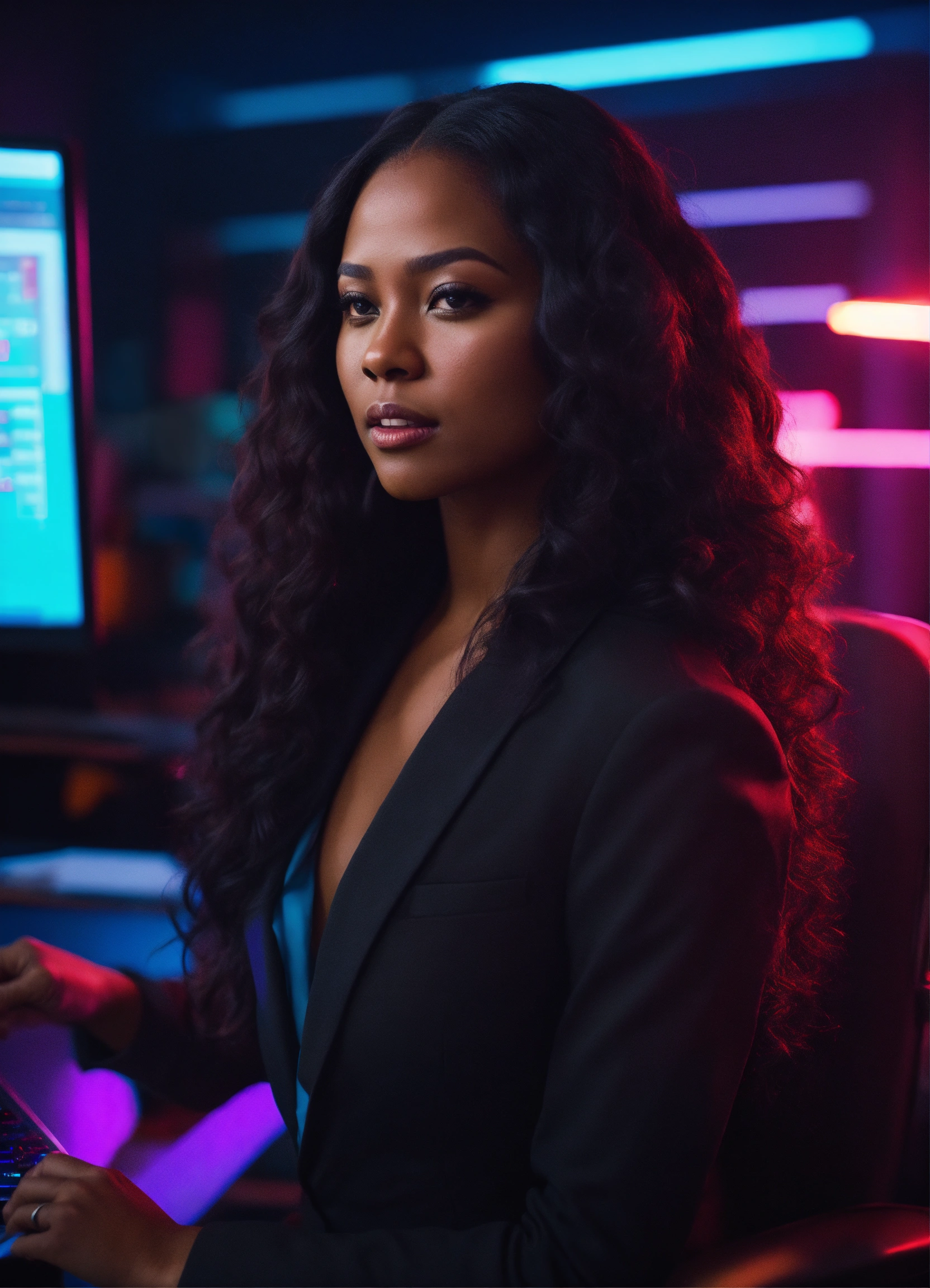 Lexica - Cinematic photography, modern, beautiful black female long