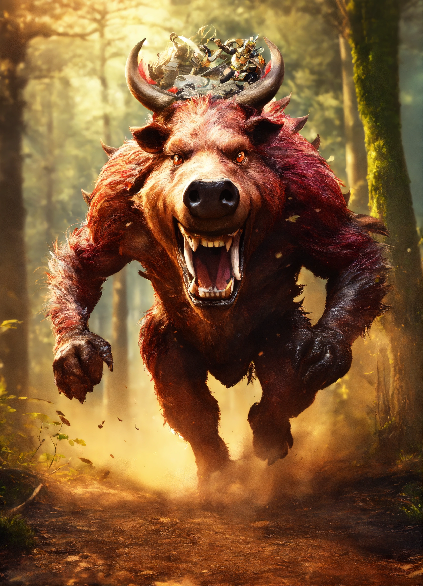 Lexica - Humoristic monster&cie body mixed with wild boar head running ...