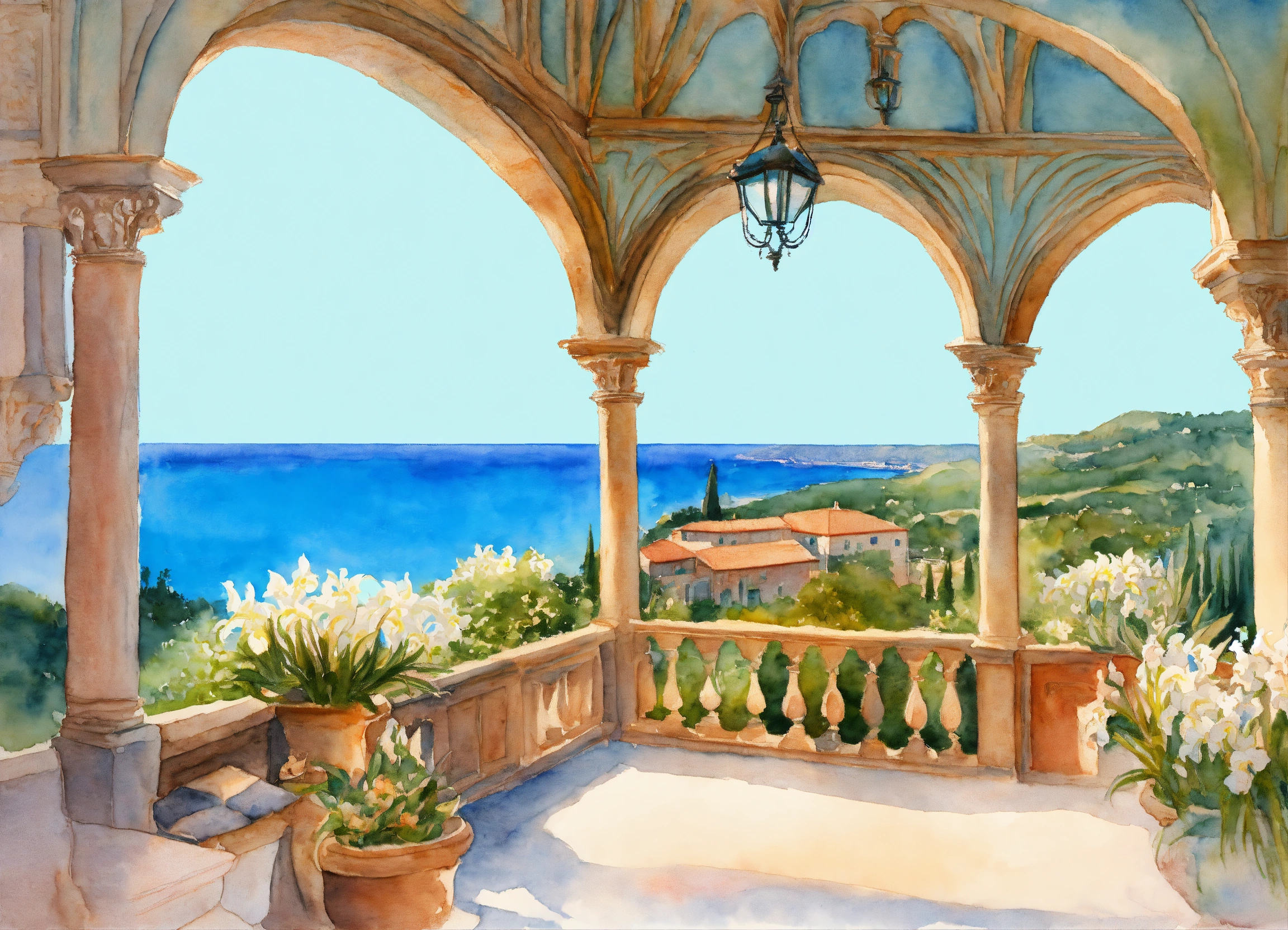 Lexica - Watercolour painting, pastel colours, warm light, intricate ...