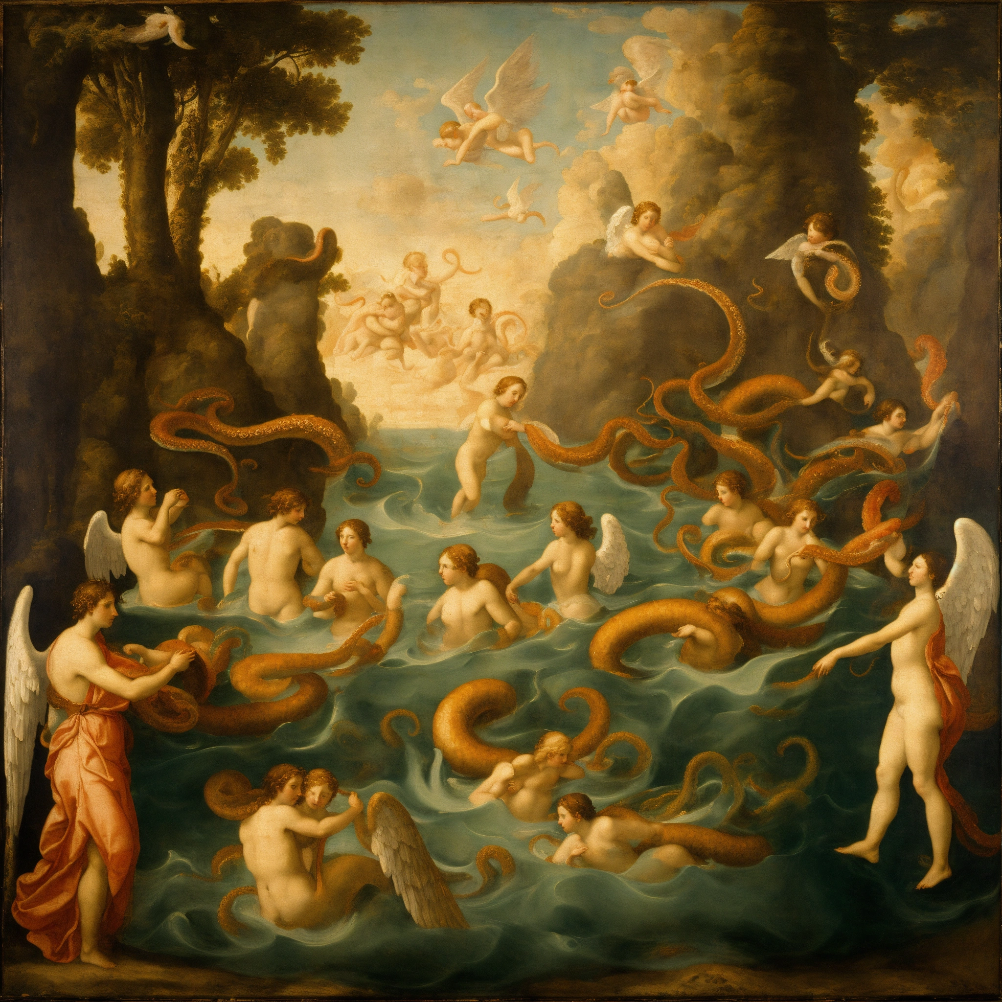 Lexica - A painting of a Italian Renaissance fresco, mannerism art, of ...