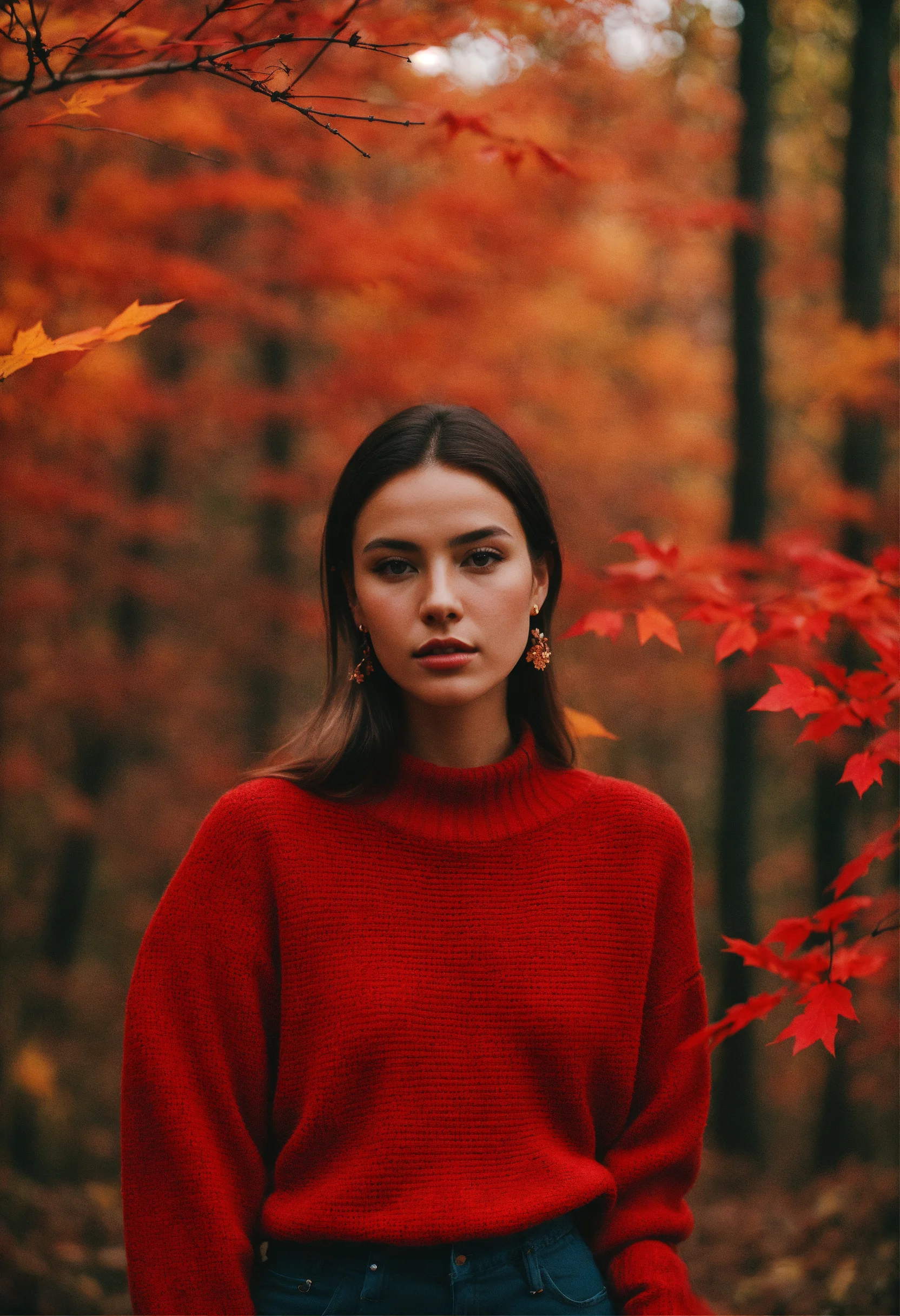 Portrait Of Pretty Girl Wearing Sweater On A Light Background