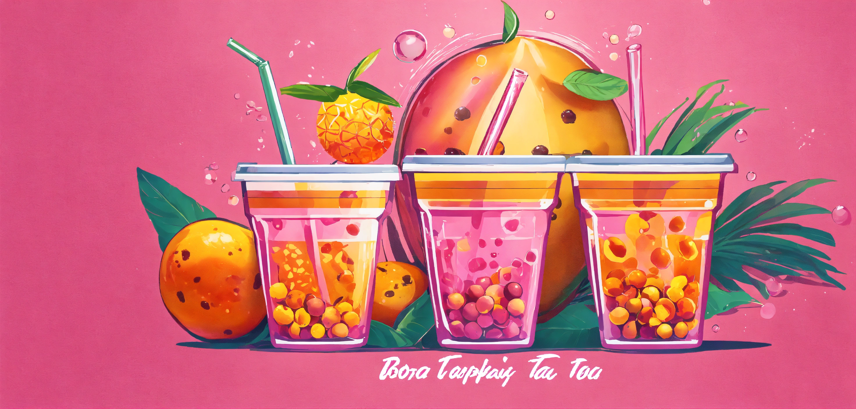 Lexica - Boba tea title, text, vector, illustration, typography ...
