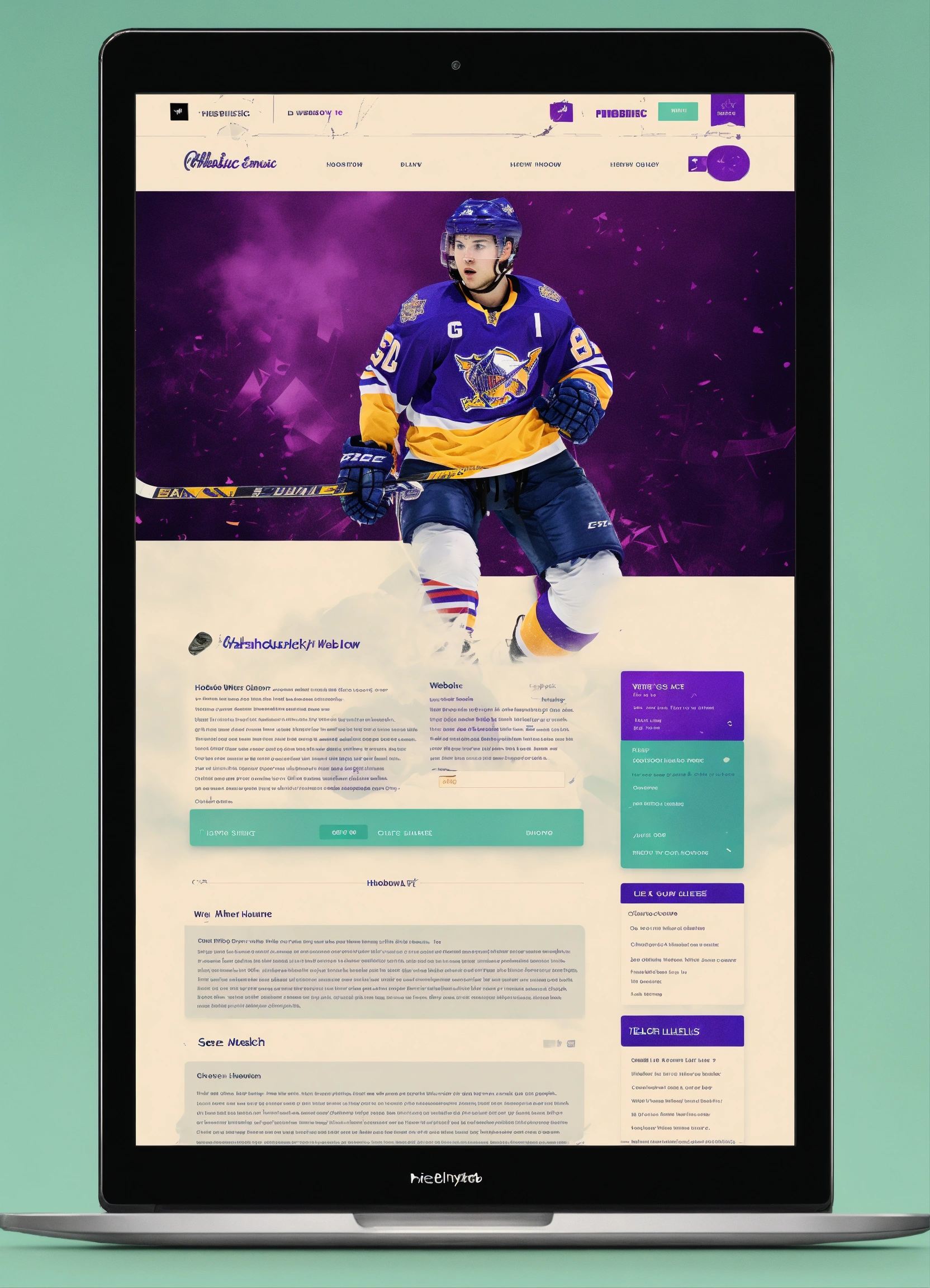 Lexica site design dedicated to music playlists of famous hockey