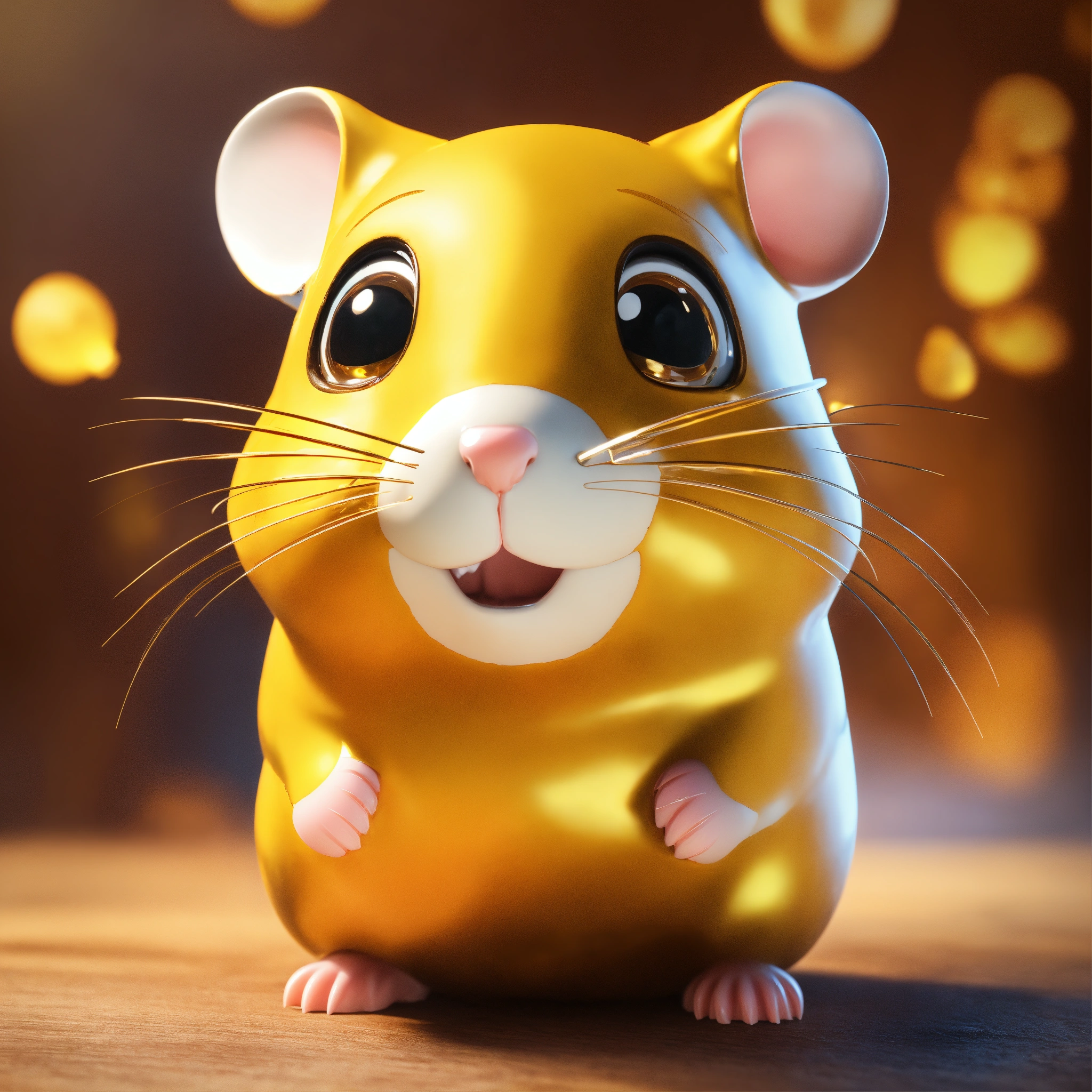 Lexica - Golden hamster logo icon, unreal, 3d engine, 32k