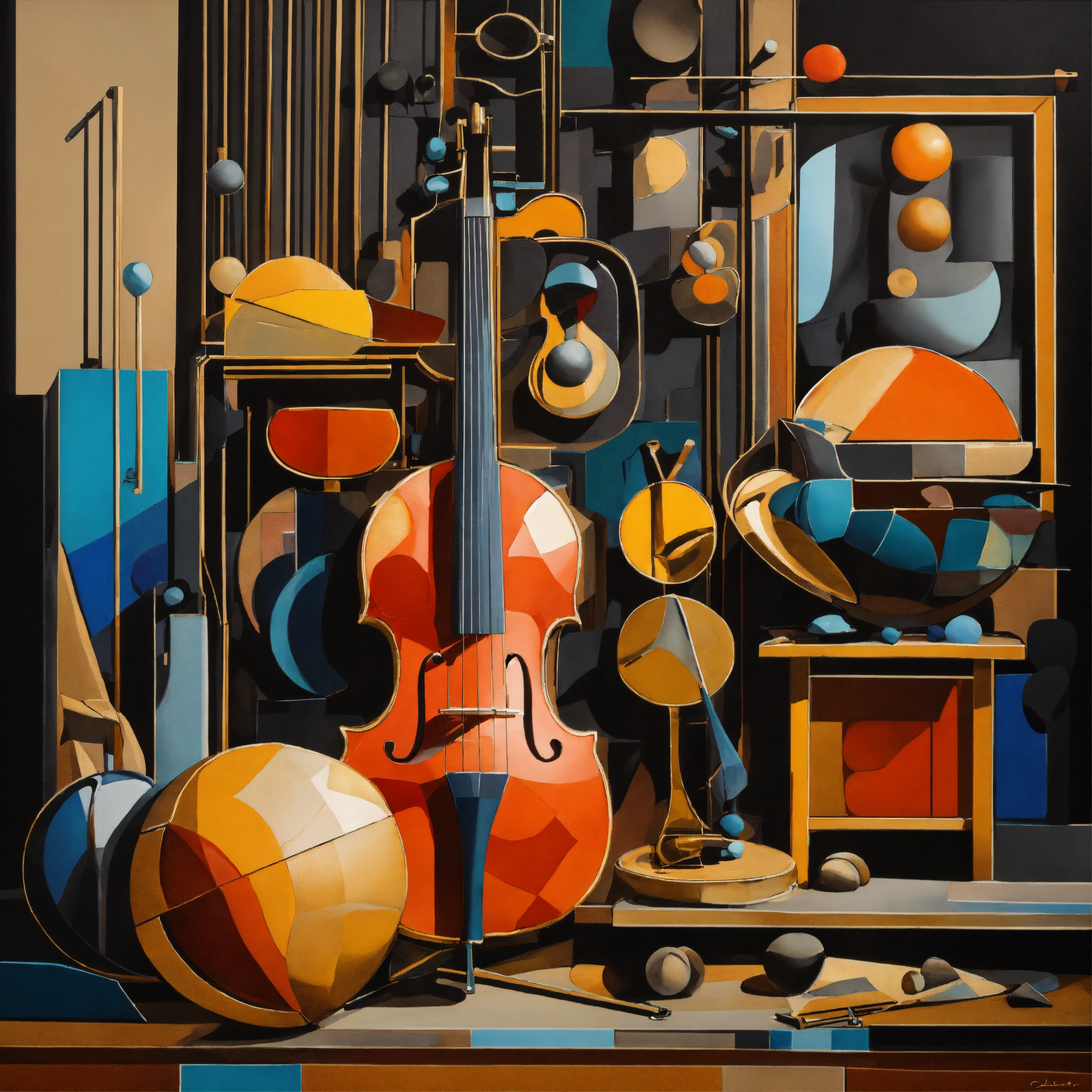 Lexica - Produce a electrifying 3D cubist-inspired painting of jazz ...