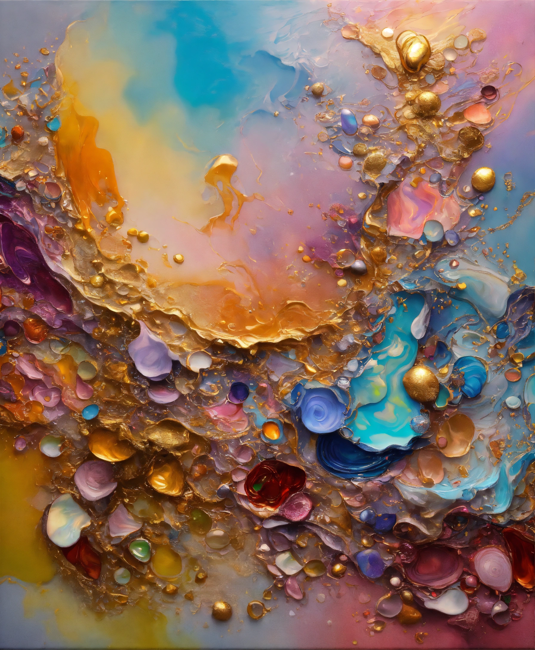 Lexica - Colorful abstract painting oil and water complex complicated ...