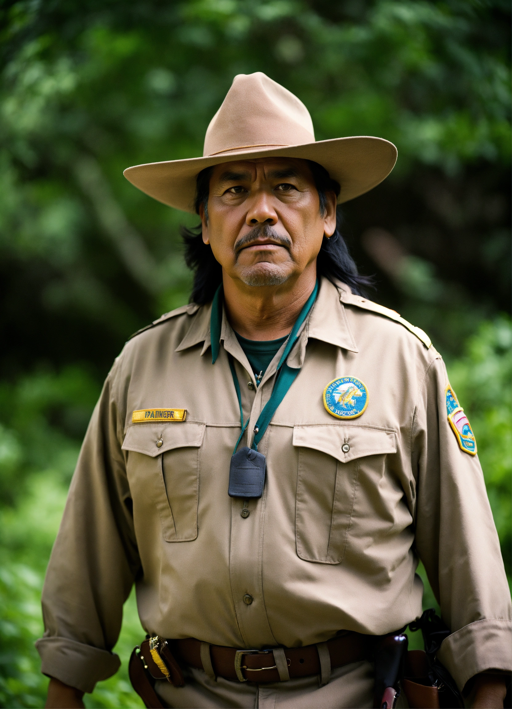 Lexica - Scared unique expressive middle-aged park ranger cherokee ...