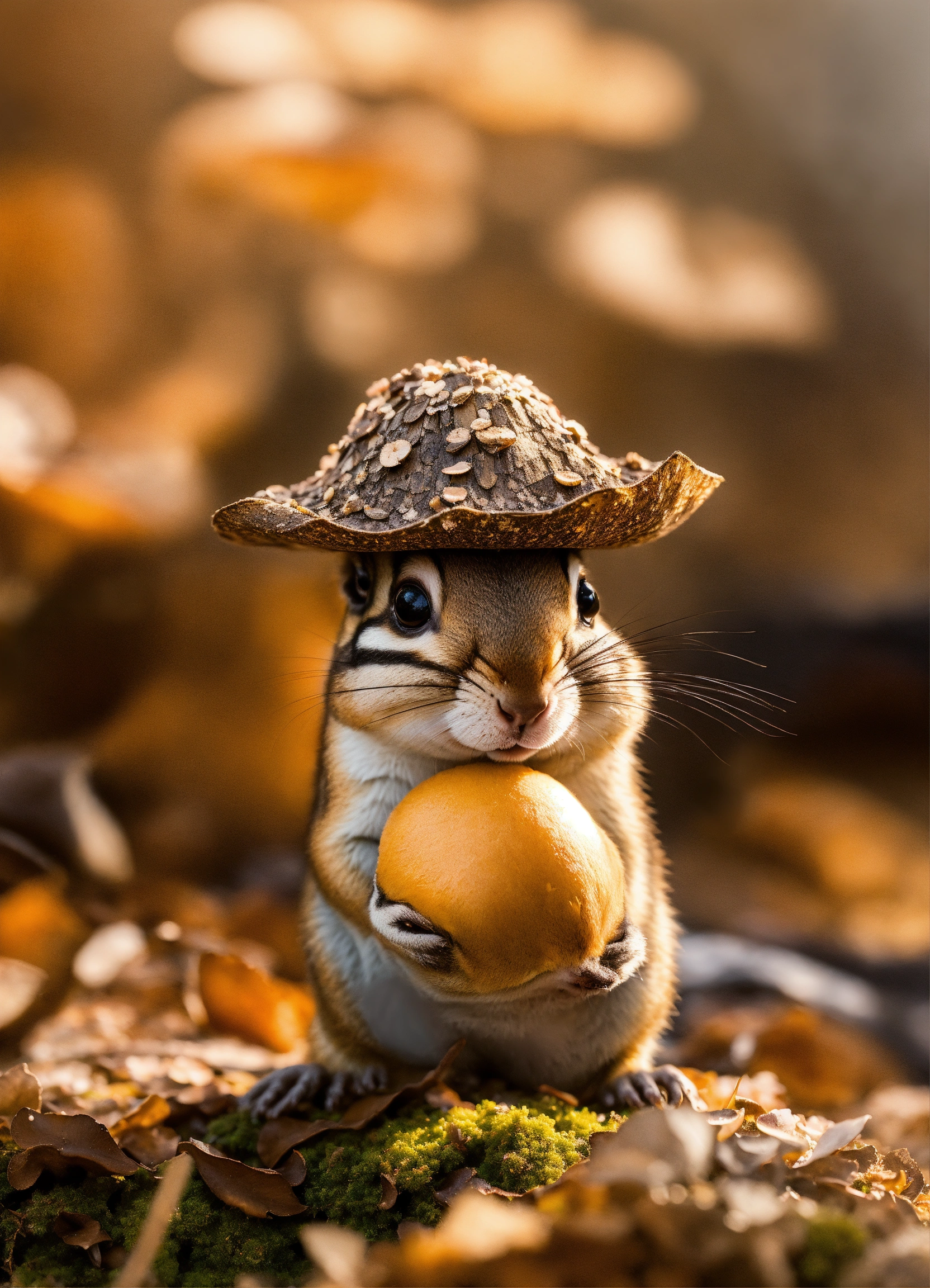 Lexica - Chipmunk holding mushroom, deco fashion, fashion editorial ...