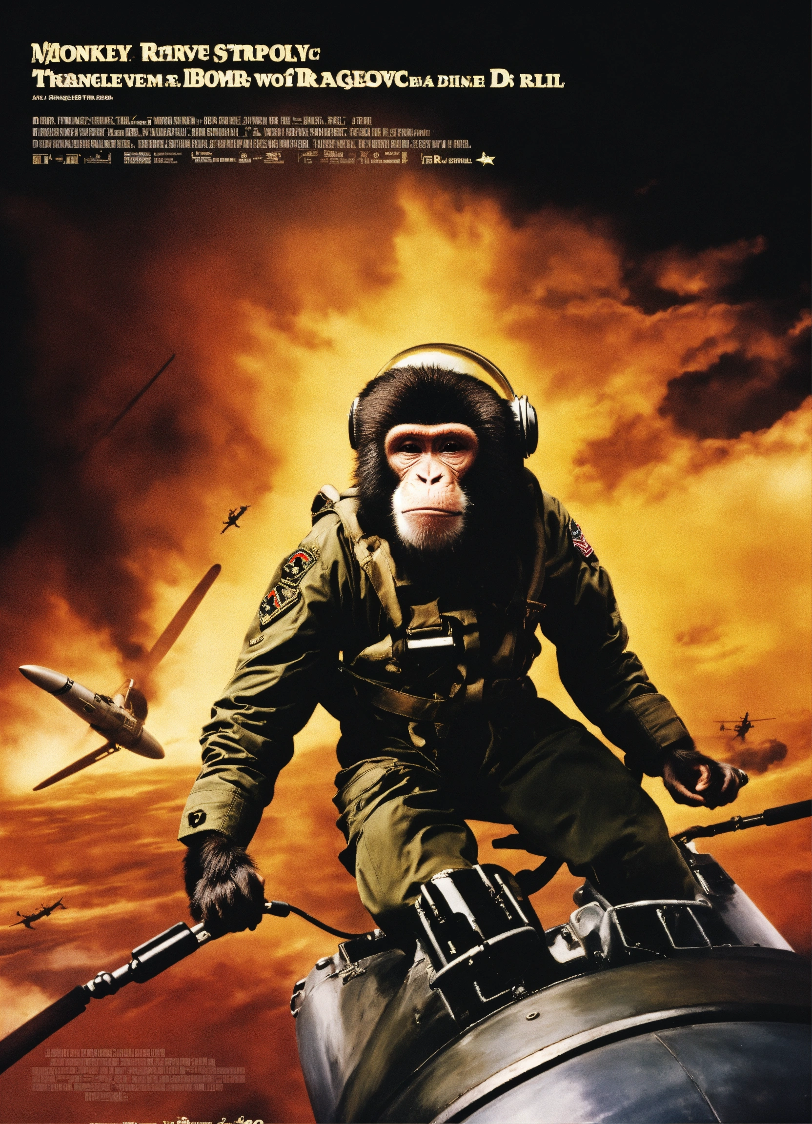 Lexica - A monkey rides a bomb like Dr. Strangelove