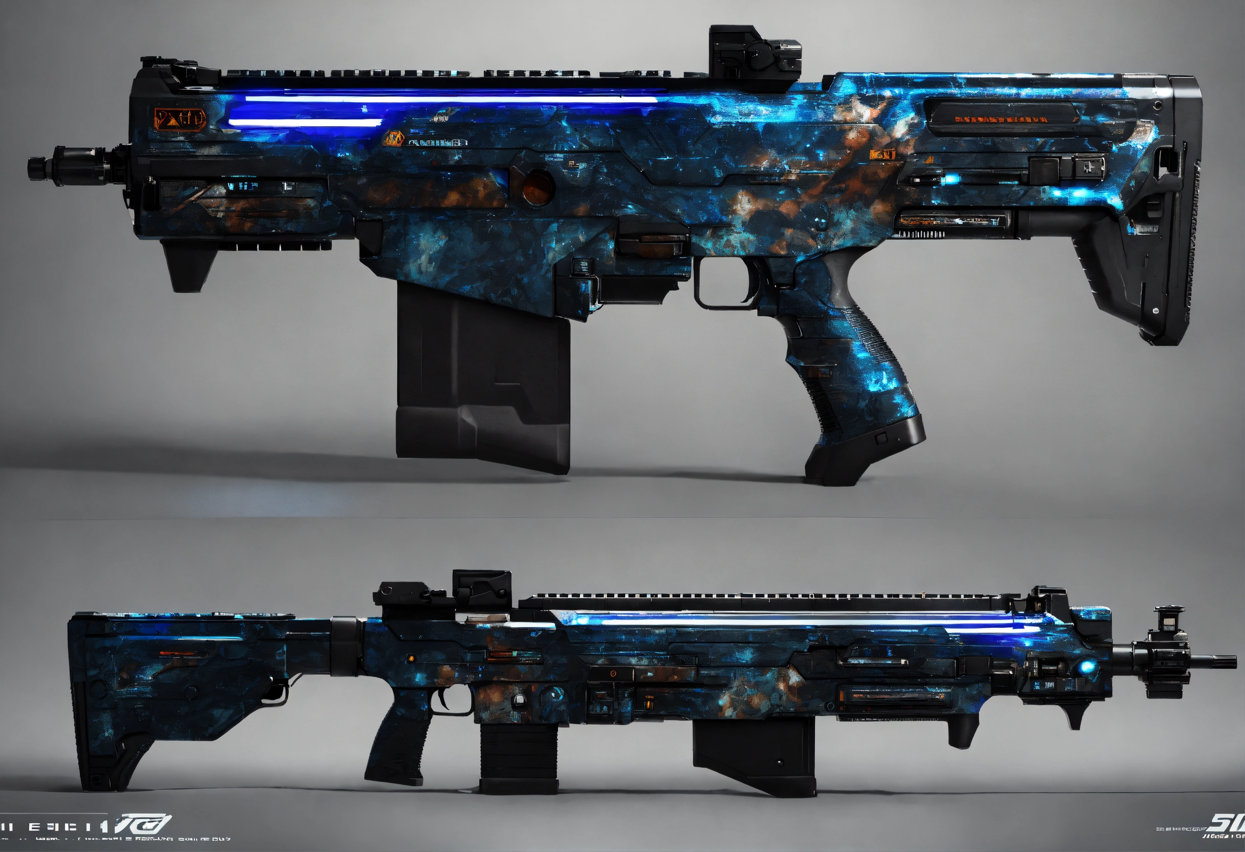Lexica - Side view of the full image of a black camo sci fi energy ...
