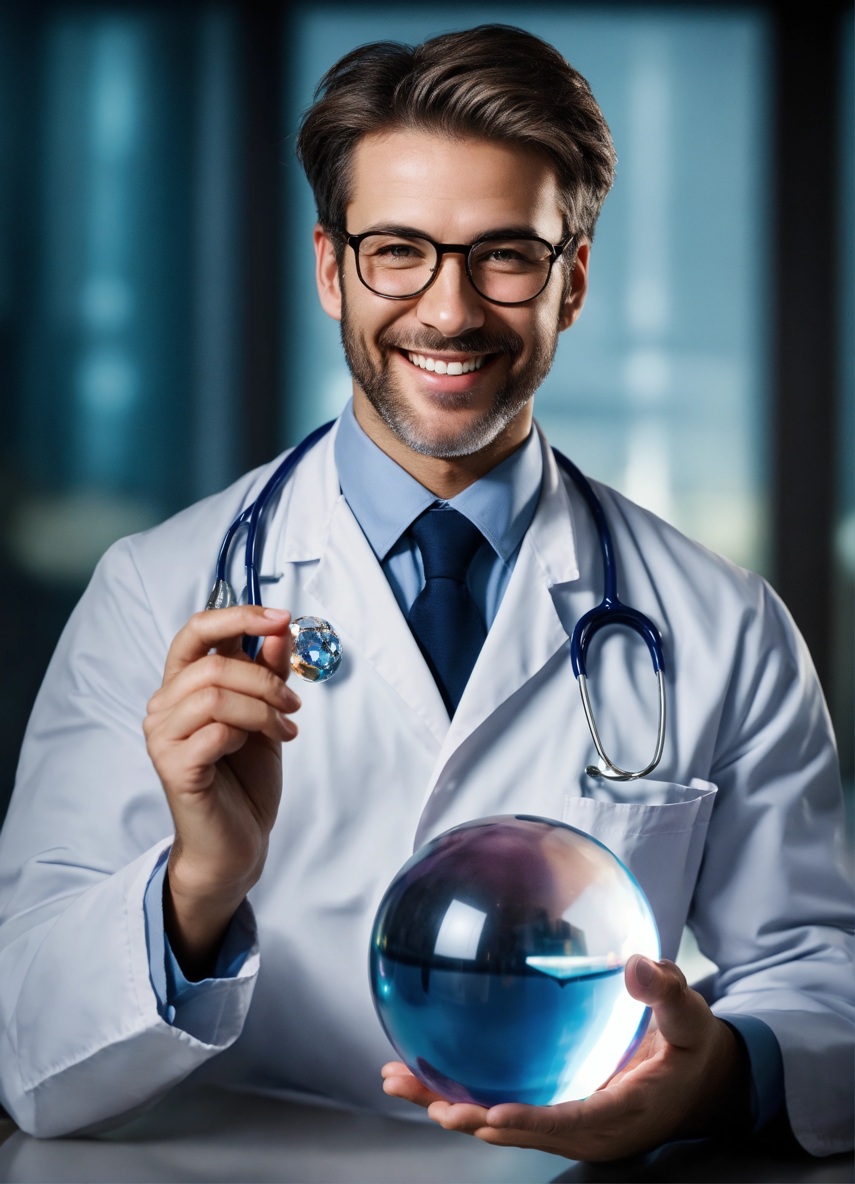 Lexica - A hyper-realistic photograph of a smiling, confident doctor ...