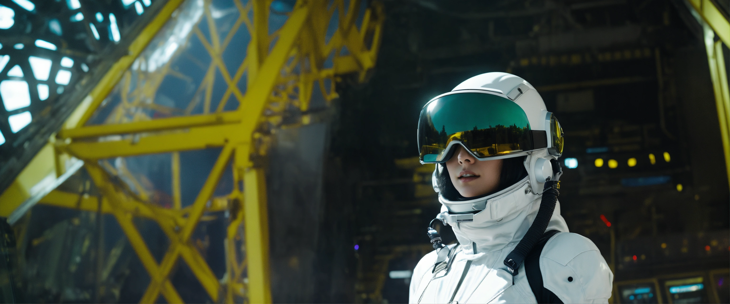 Lexica - Artwork of a cyberpunk woman in a white and gray spacesuit ...