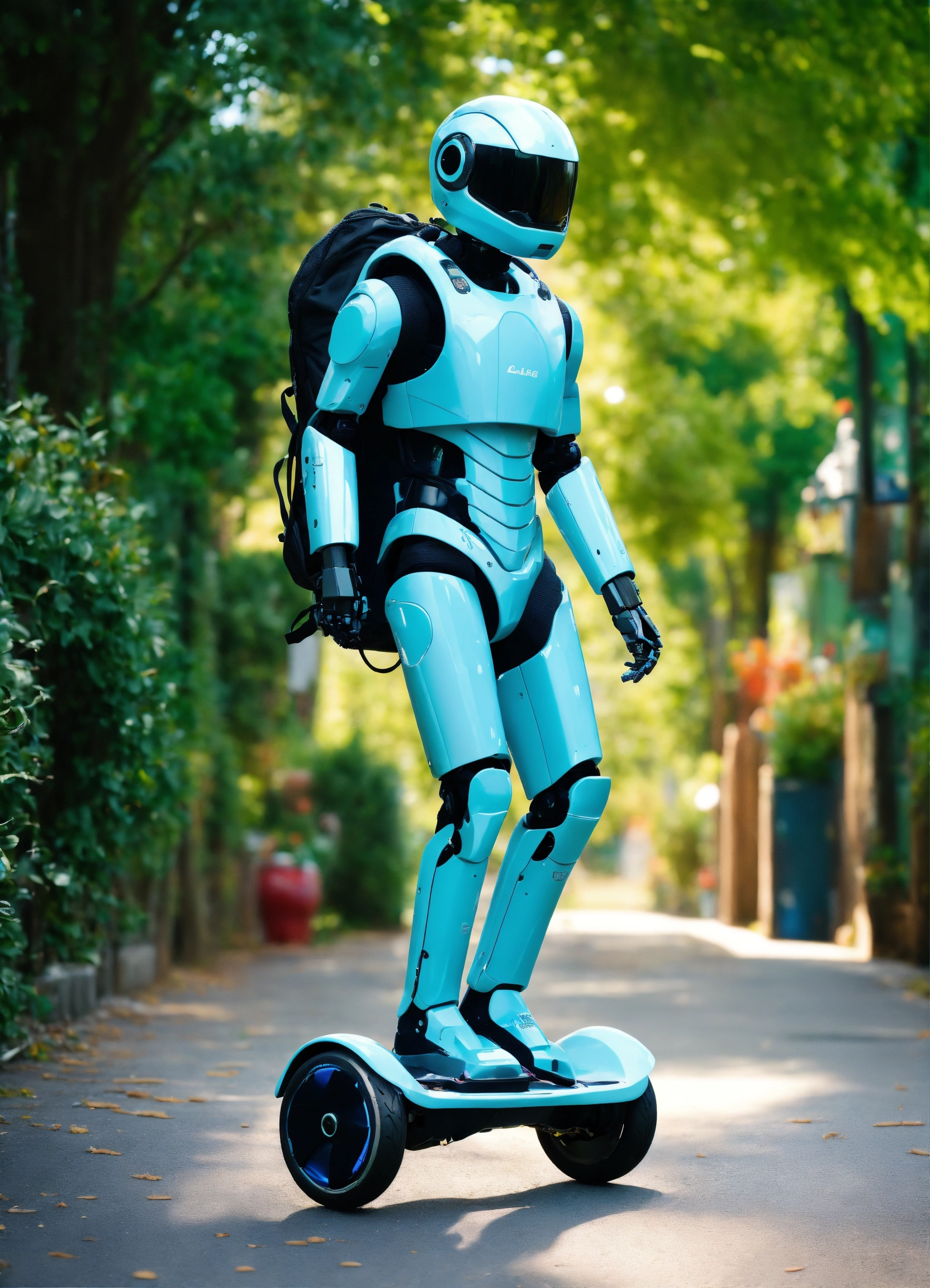 Lexica - A passionate male robot riding on hoverboard, realistic man ...