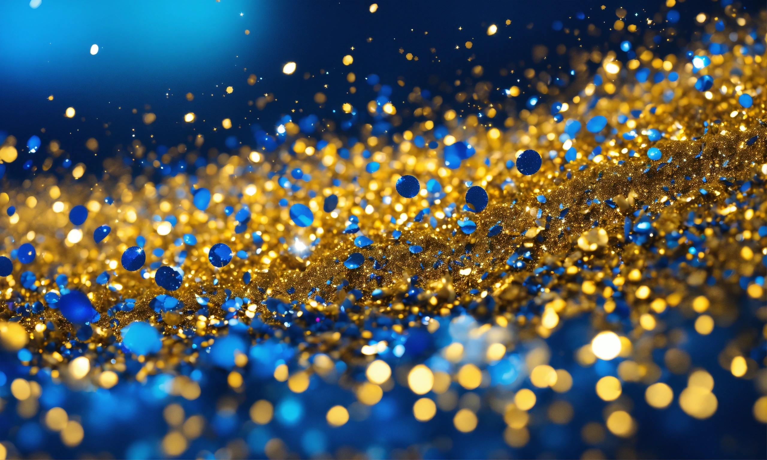 Lexica - Blue and gold glitter harmonically combine, hi-res image ...