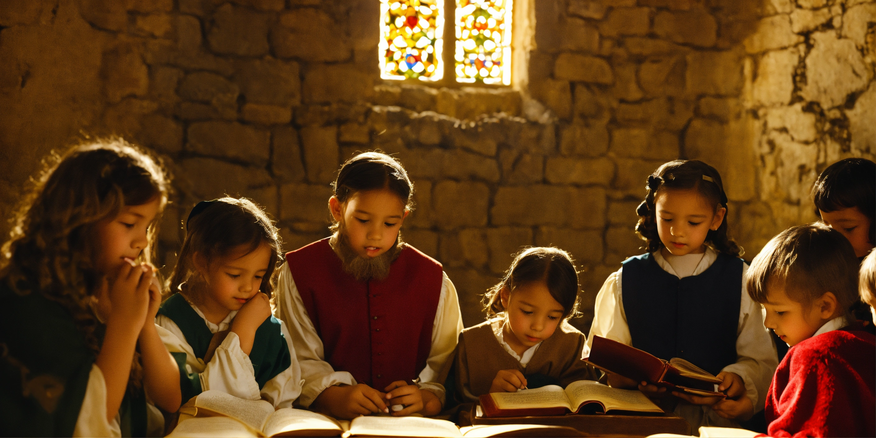 Lexica - Children in the class learn Torah in the Middle Ages