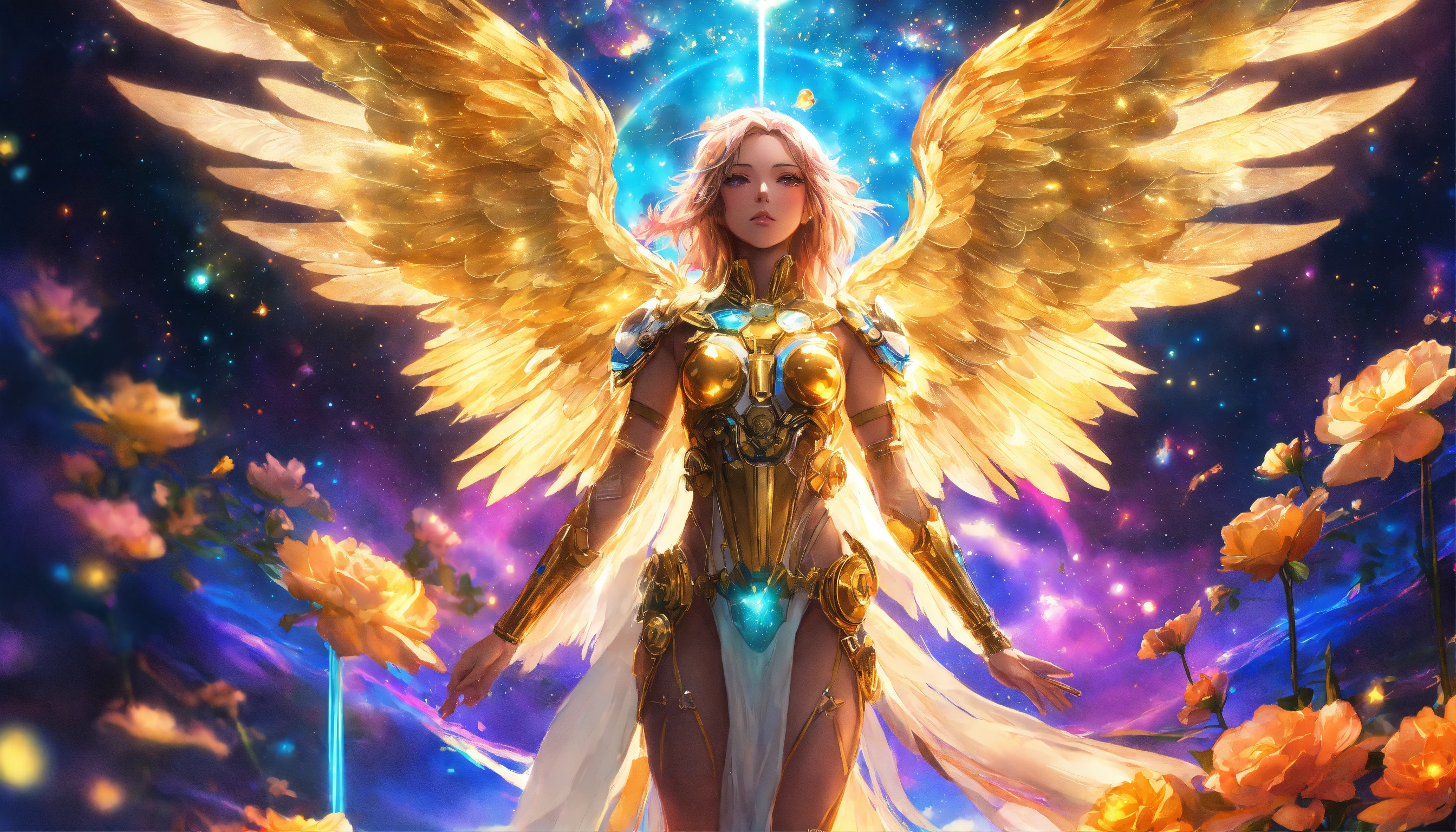 Lexica - Anime cyberpunk digital painting of an angel with beautiful ...