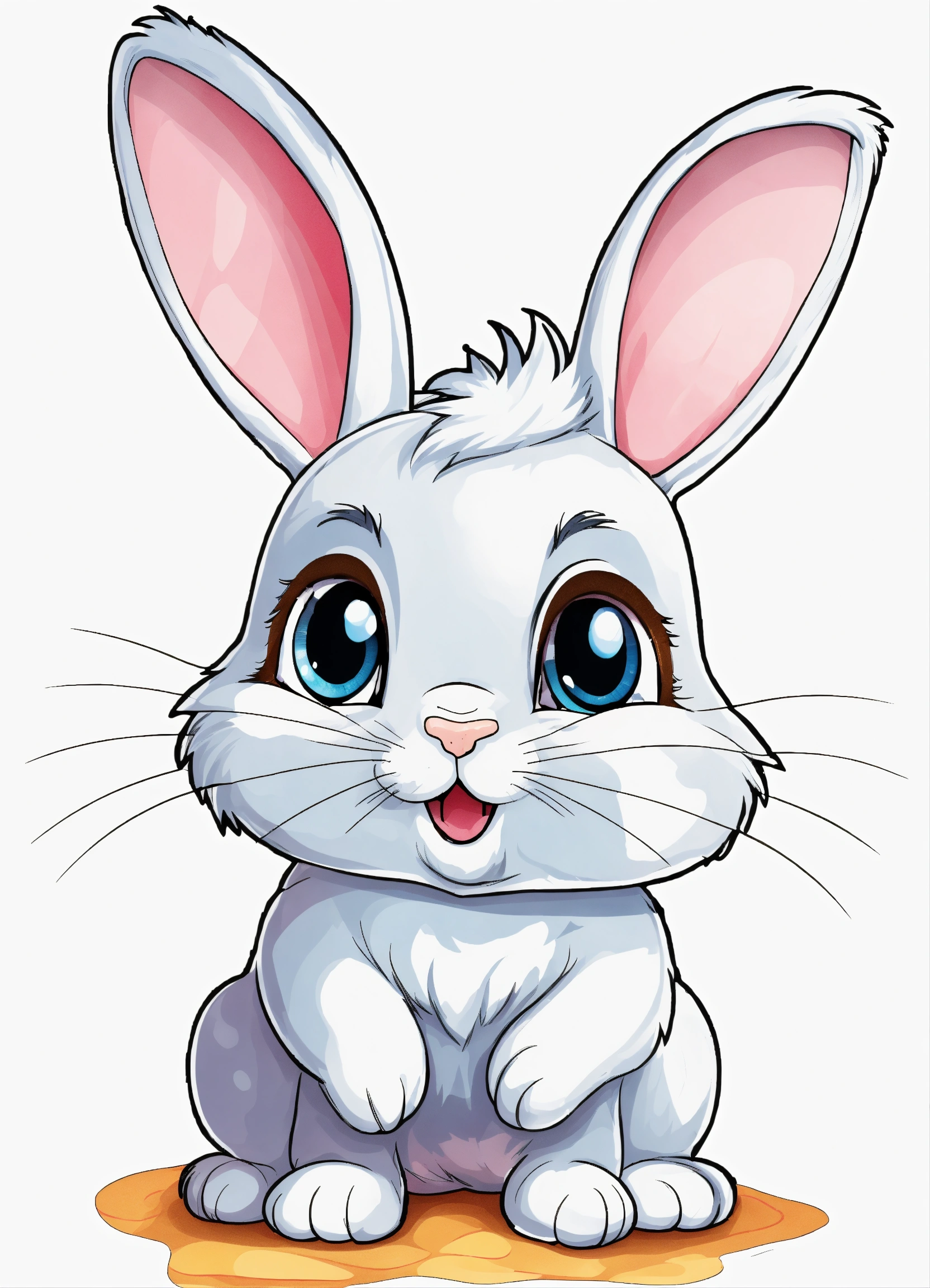 Lexica - Generate a cute little rabbit, super eye-catching illustration ...