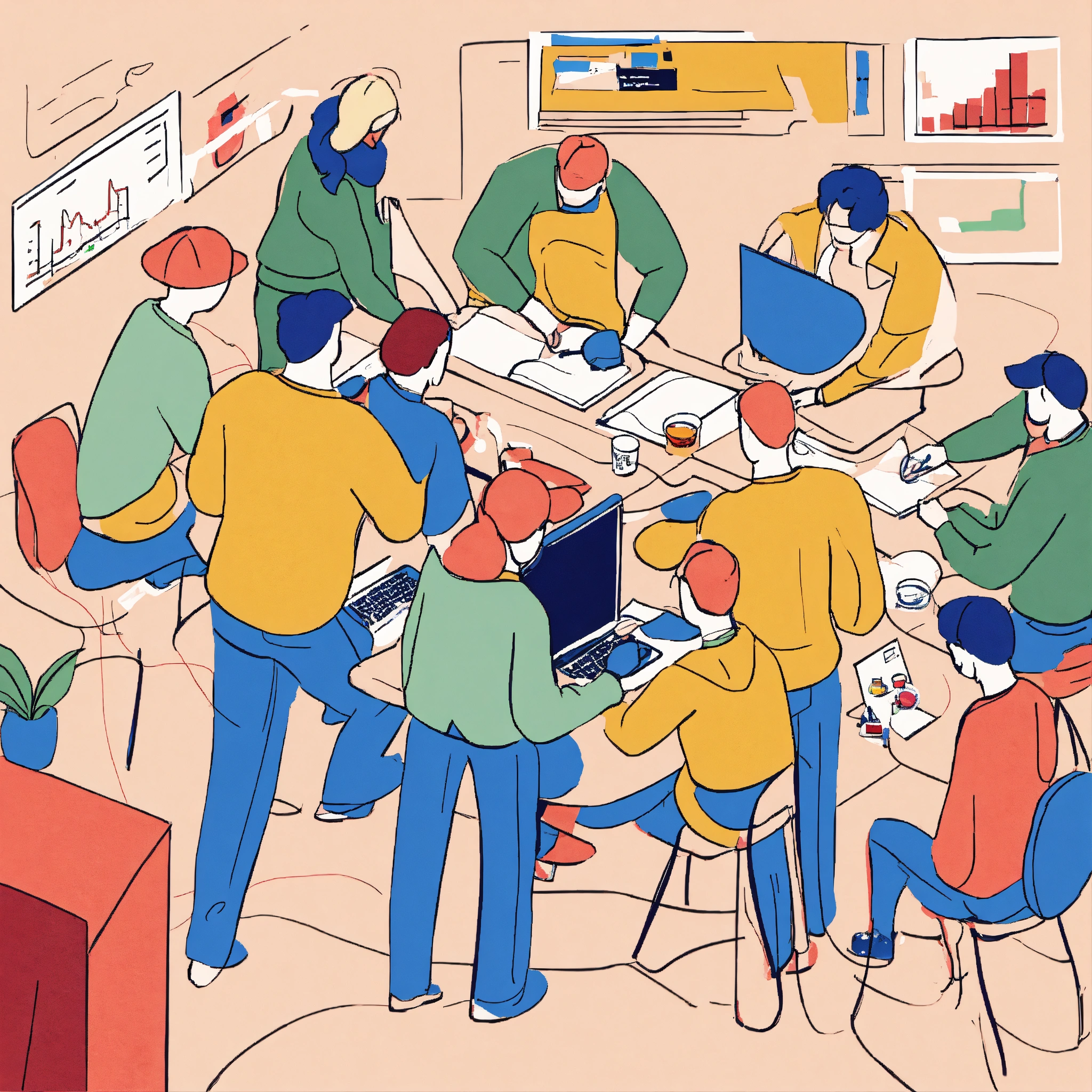 Lexica - Very simple drawing of a team working together