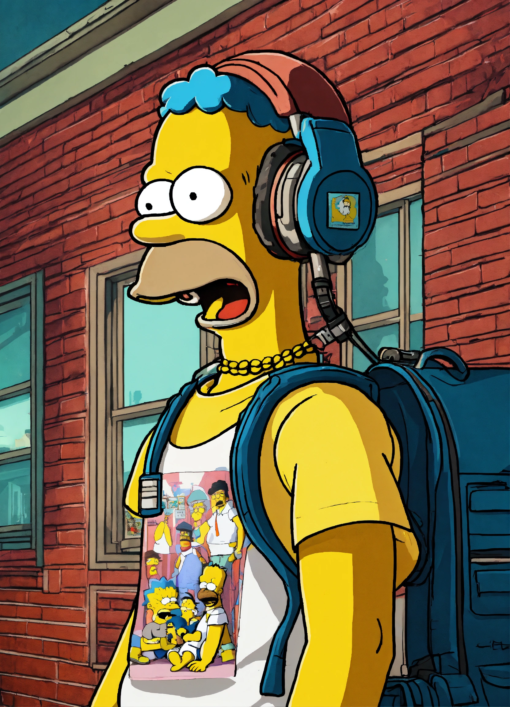 Lexica - Hip hop art style The Simpsons full body