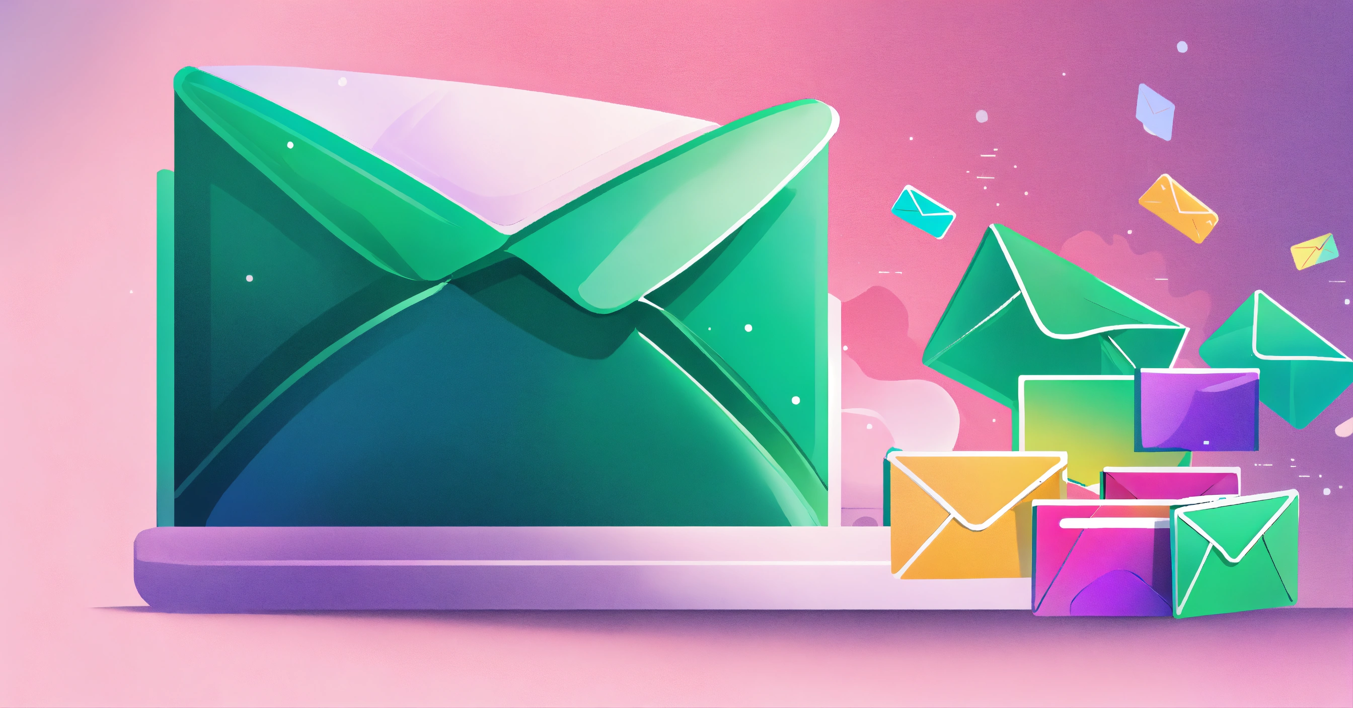 Lexica - Email. mail. simple flat gradient illustration. jade