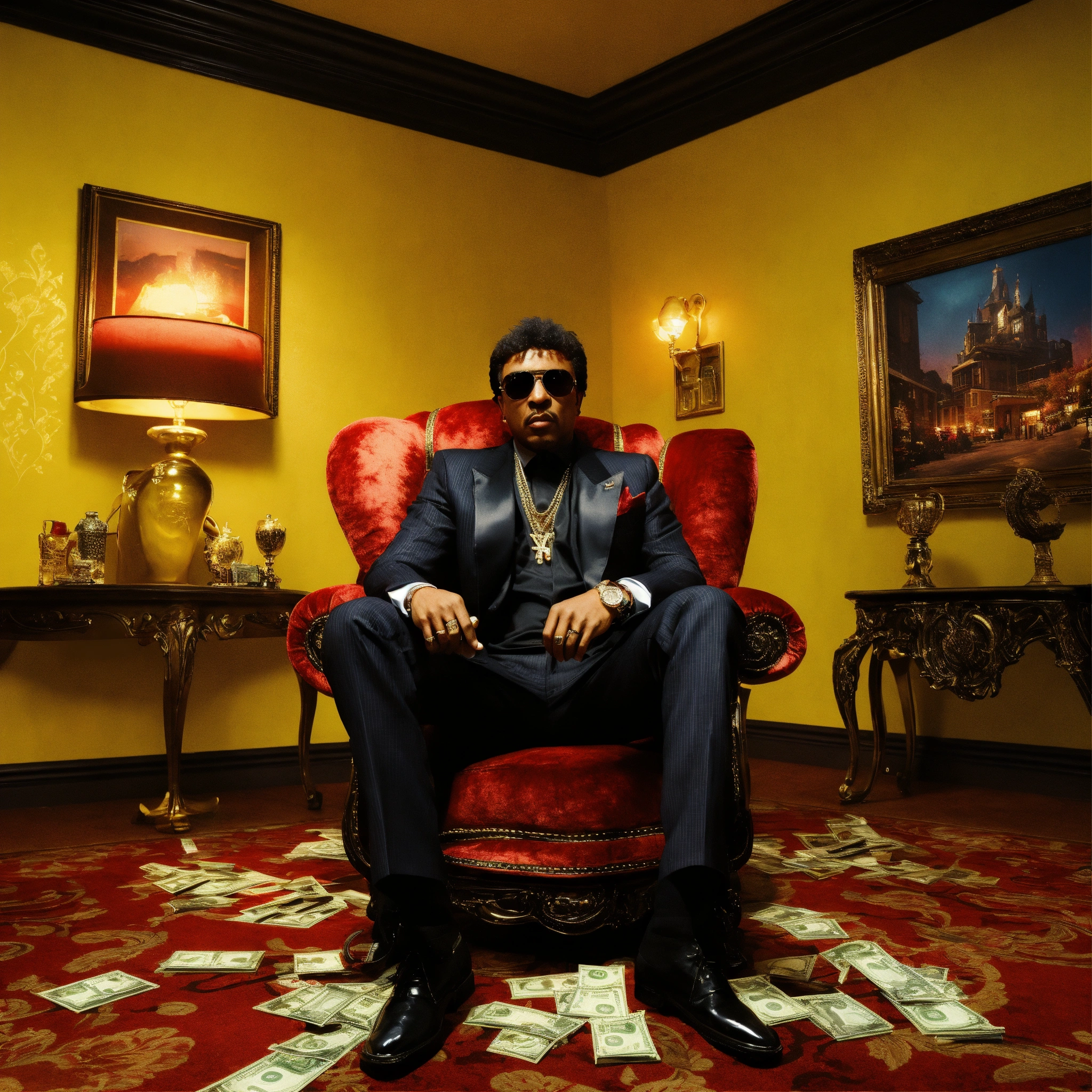 Lexica - Album artwork, 3d, full hd, 4d , revolver, dollar, living room ...